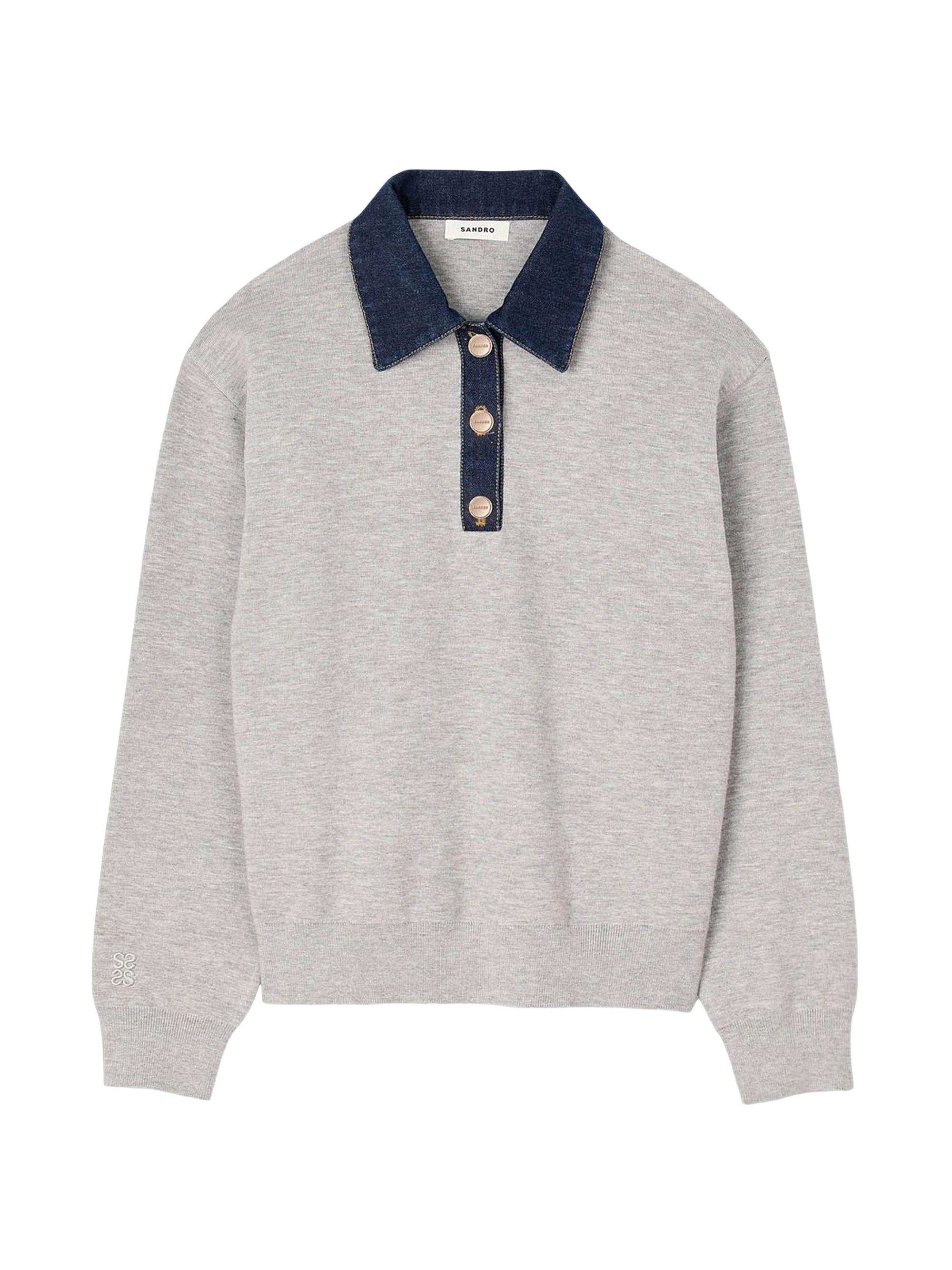 Sandro サンドロ Wraparound dress black / gray For Women | Sandro Paris