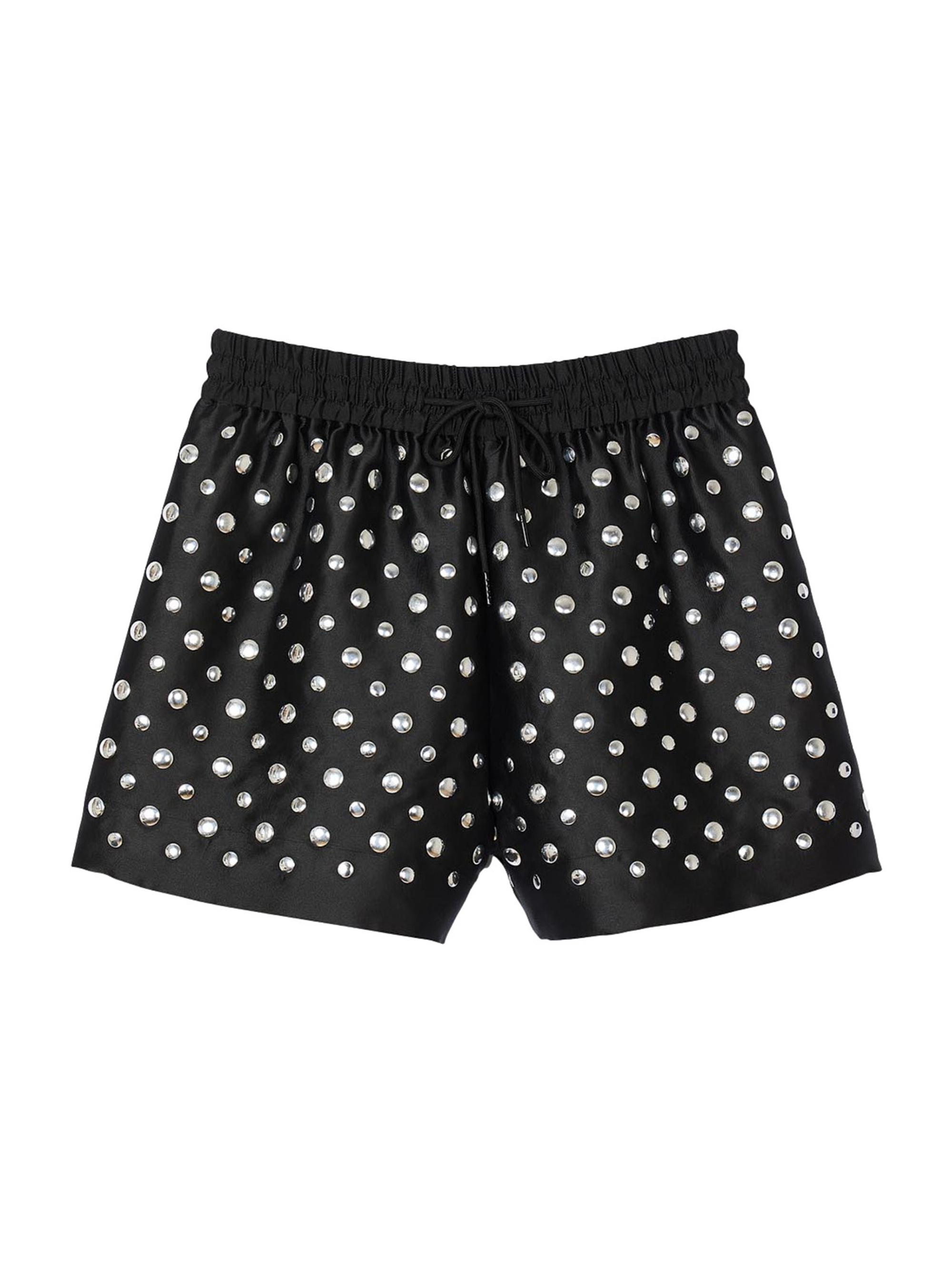 Sandro Women's Large Round Stud Shorts - Black