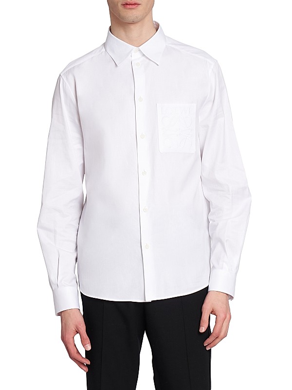 Shop LOEWE Anagram Pocket Poplin Shirt | Saks Fifth Avenue Shop LOEWE Anagram Pocket Poplin Shirt | Saks Fifth Avenue