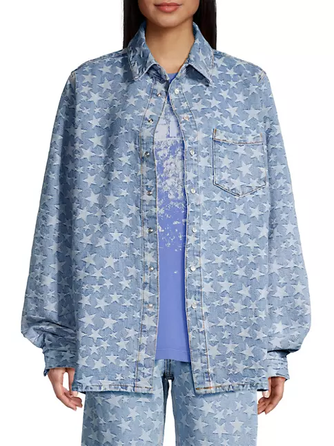 Blue Star-jacquard denim shirt, ERL