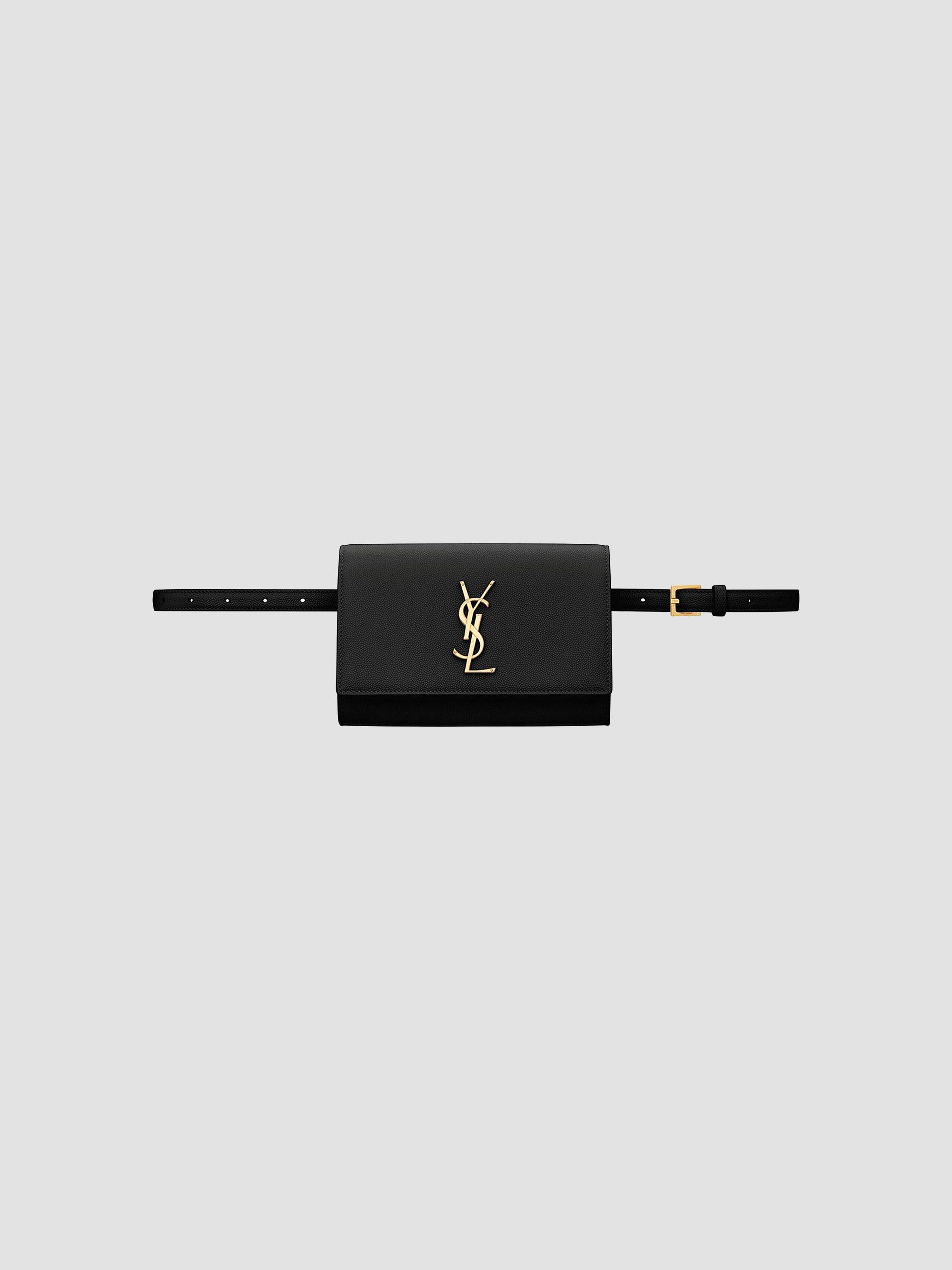 Saint Laurent Women's Kate Belt Bag In Grain De Poudre-Embossed Leather - Black | Thumbnail 2