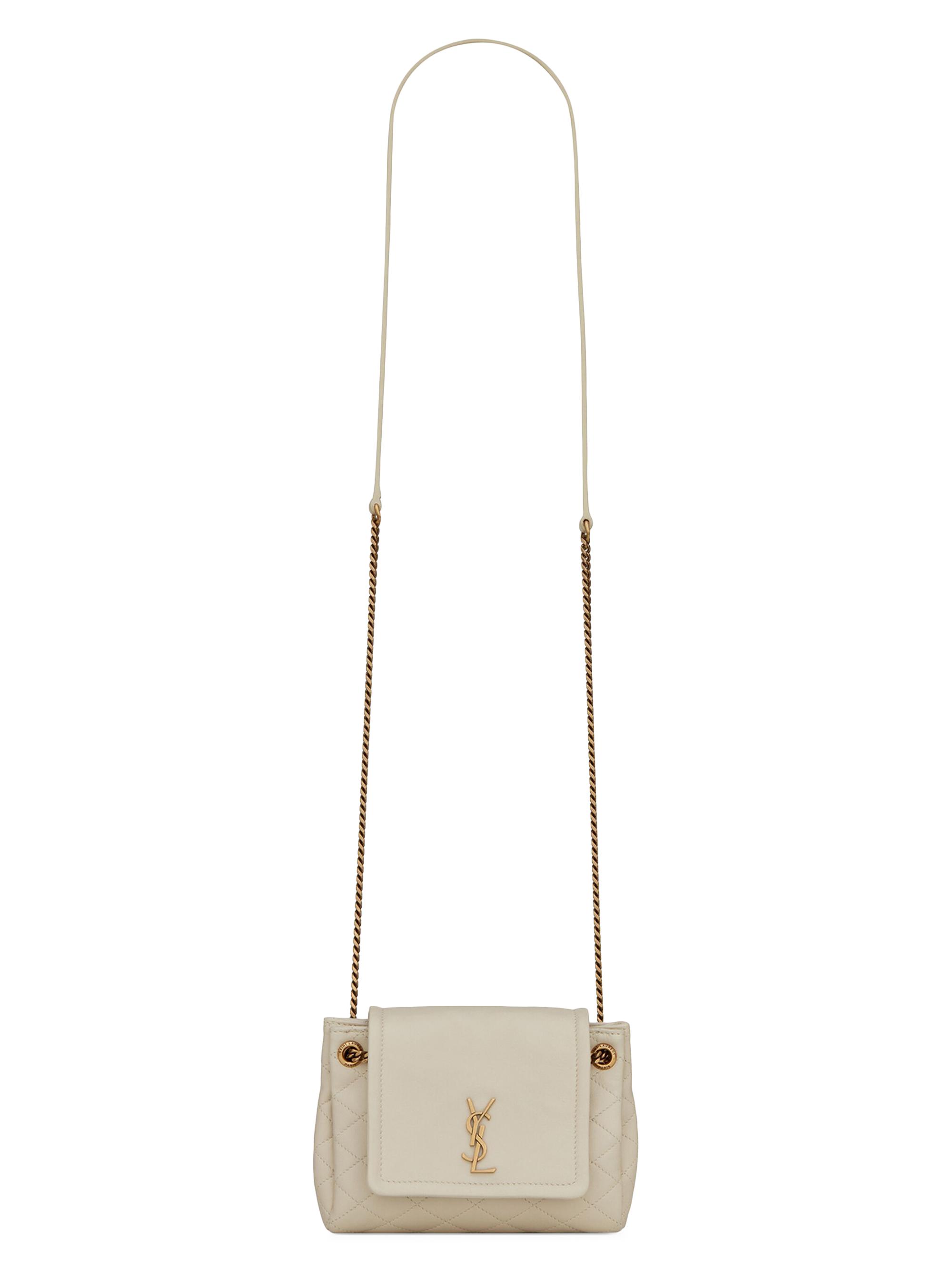 Saint Laurent Women's Mini Nolita In Lambskin - Blanc Vintage