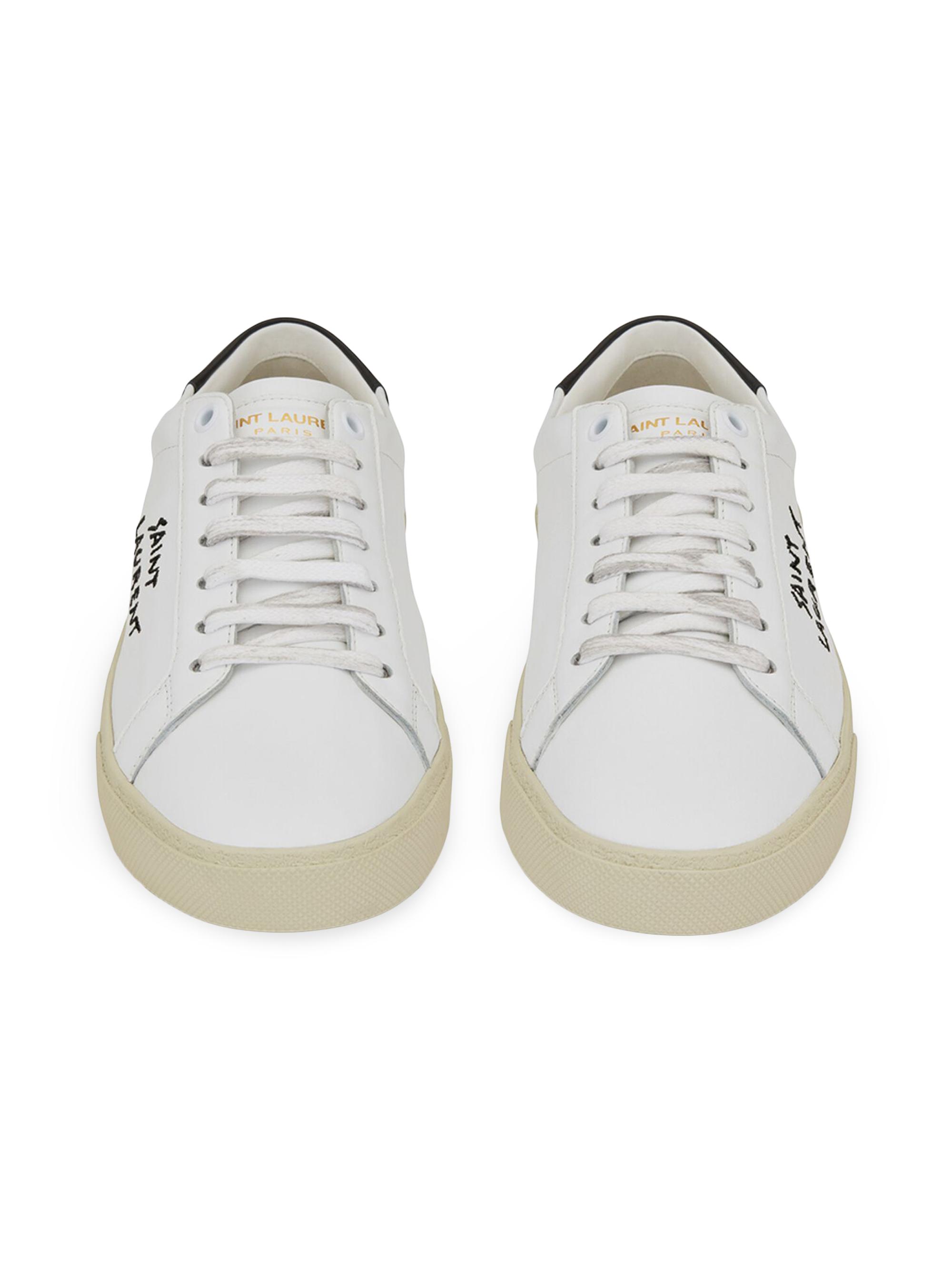 Saint Laurent Men's Court Classic SL-06 Embroidered Sneakers