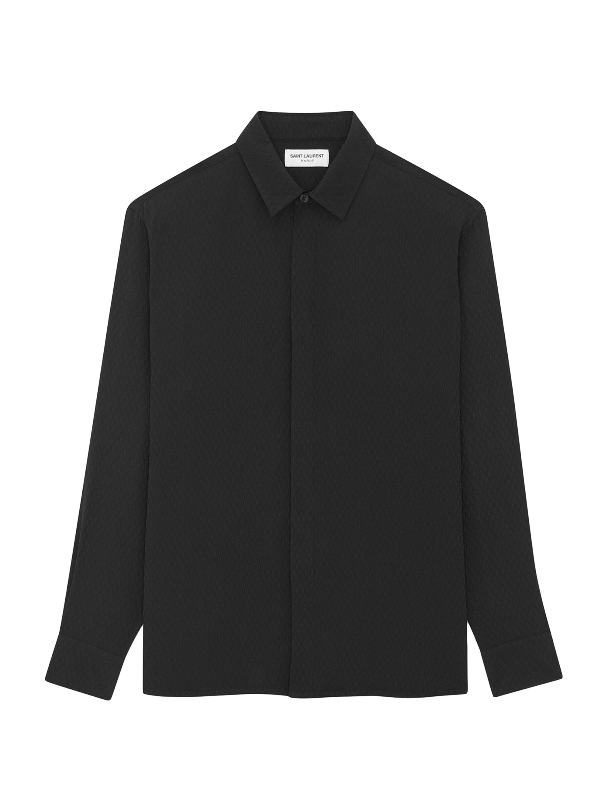 Saint Laurent Yves Collar Classic Shirt in Matte And Shiny Silk | Saks  Fifth Avenue