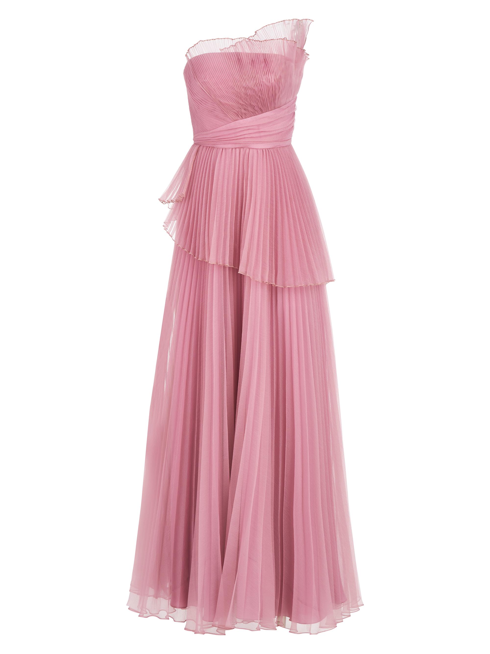 Theia Delphine Pleated One-Shoulder Organza Gown | Saks Fifth Avenue