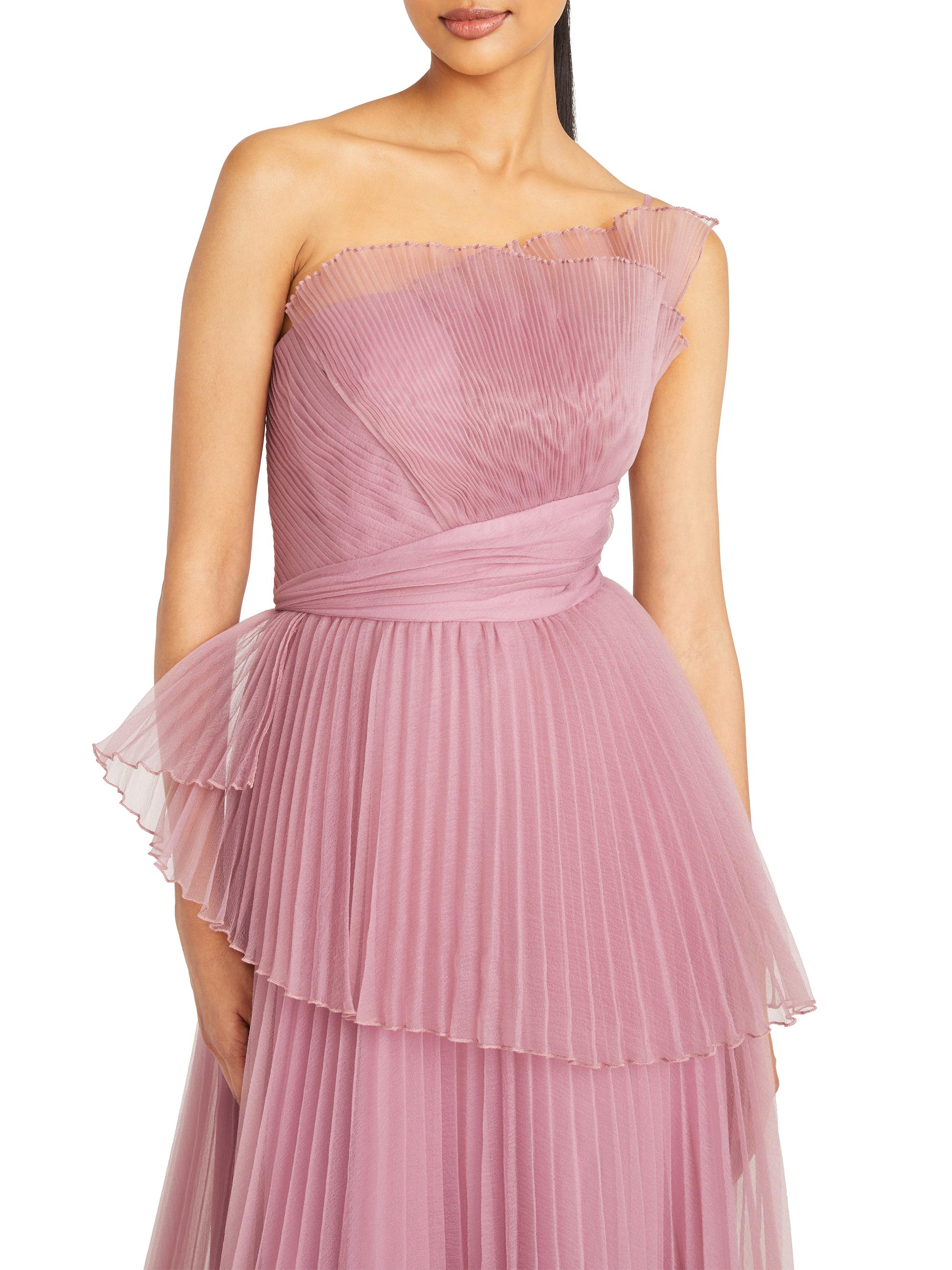 Theia Delphine Pleated One-Shoulder Organza Gown | Saks Fifth Avenue