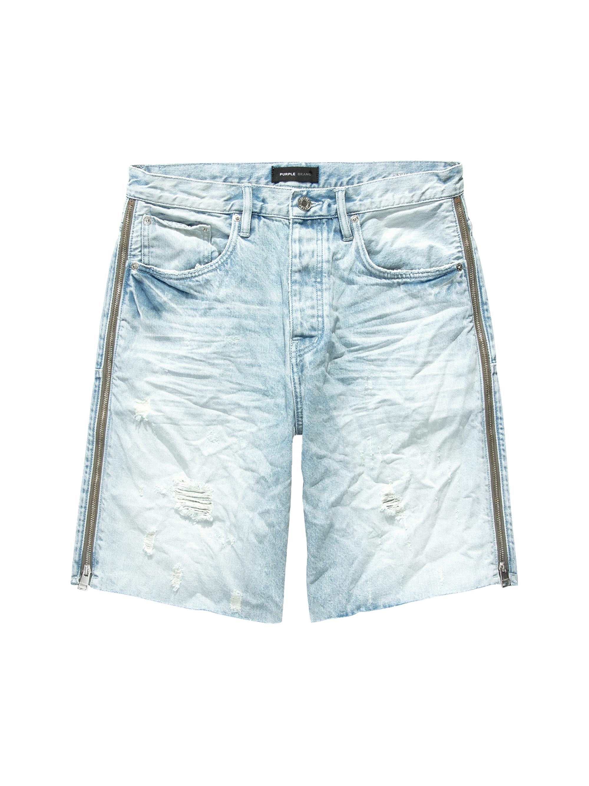 purple brand ハーフパンツS size定価31800 Purple Brand P021 Bleached Side Zip Shorts | Saks Fifth Avenue
