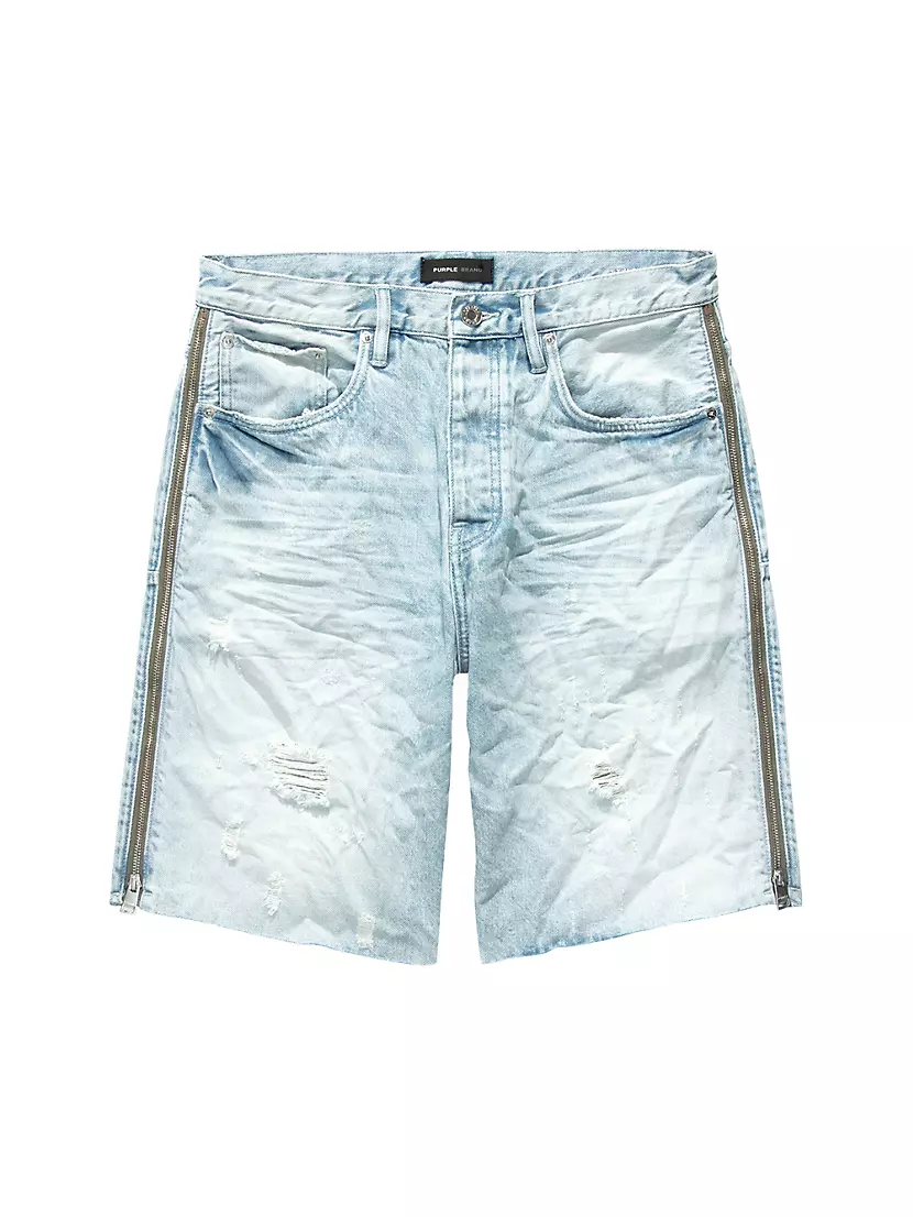 Shop Purple Brand P021 Bleached Side Zip Shorts | Saks Fifth Avenue