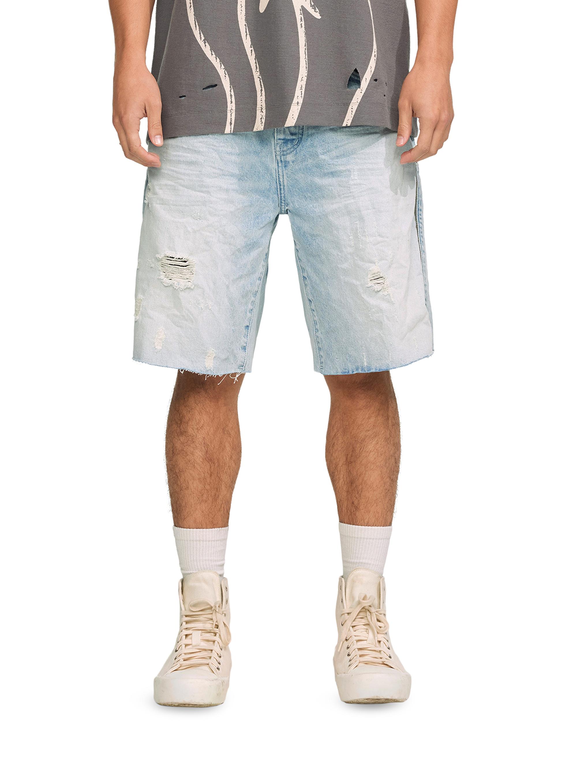 Purple Brand P021 Bleached Side Zip Shorts | Saks Fifth Avenue