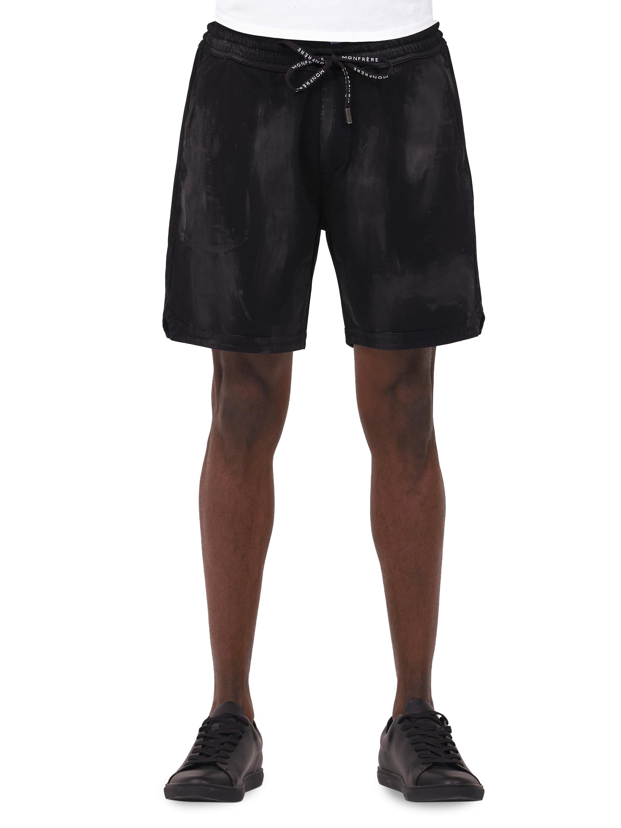 Monfrère Men's West Denim Slim-Fit Shorts - Vintage Coated Noir