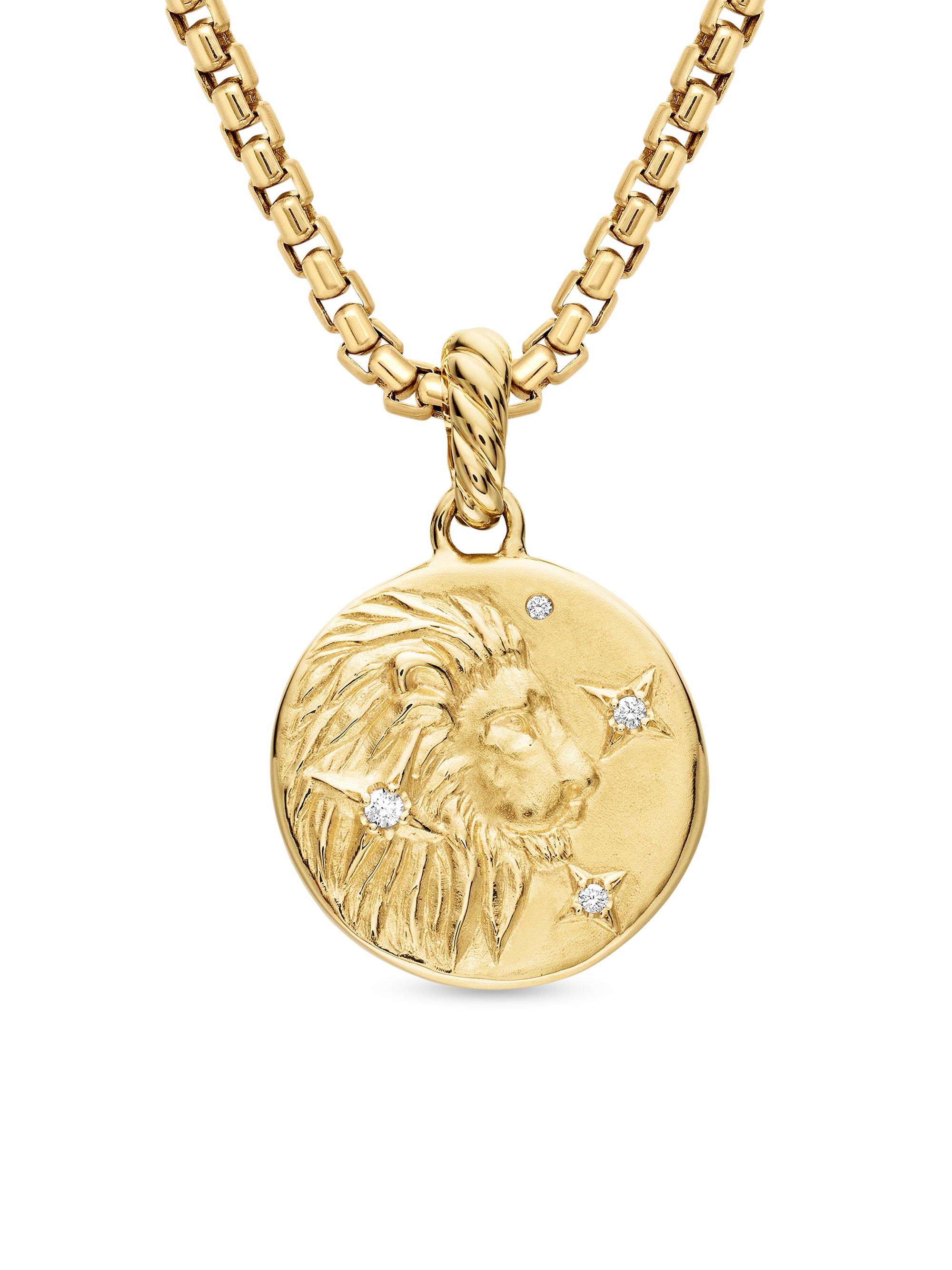 David Yurman Women's Zodiac Amulet in 18K Yellow Gold with Diamonds - Leo