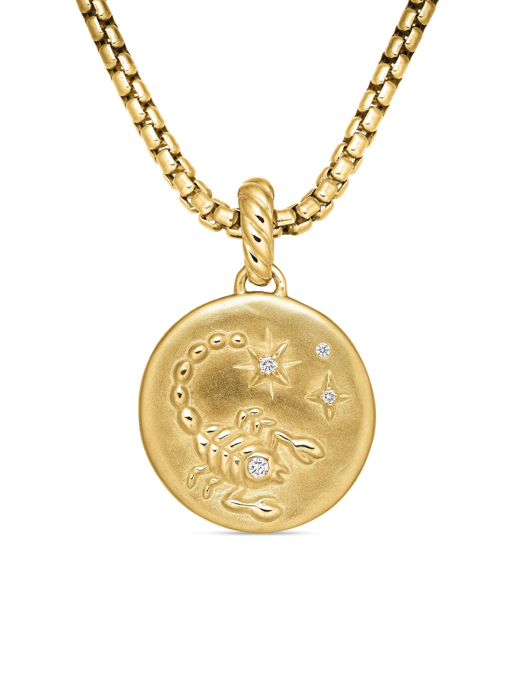 David Yurman Women's Zodiac Amulet in 18K Yellow Gold with Diamonds - Scorpio