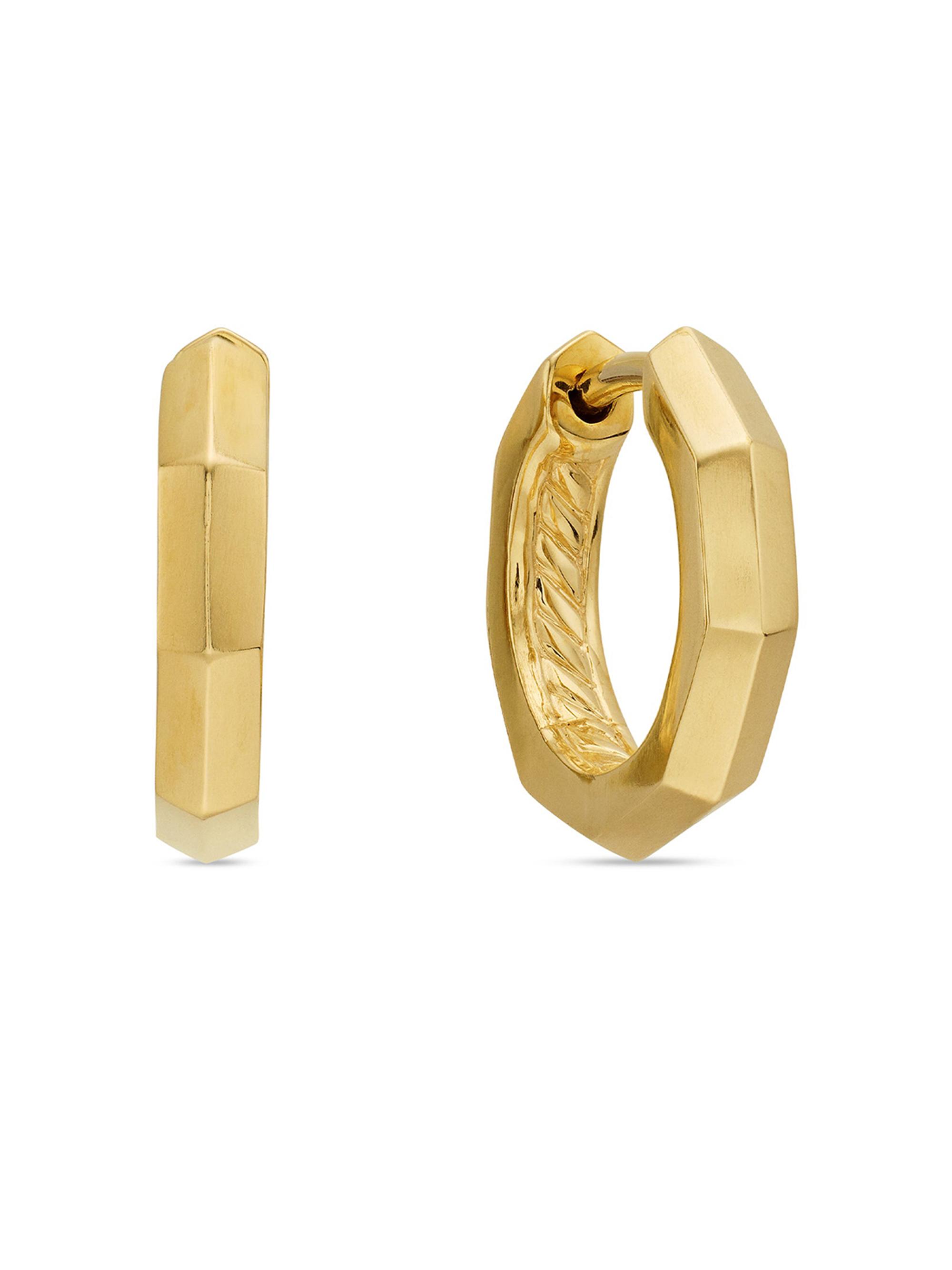 David Yurman Women's Stax Faceted Huggie Hoop Earrings In 18K Gold - Gold