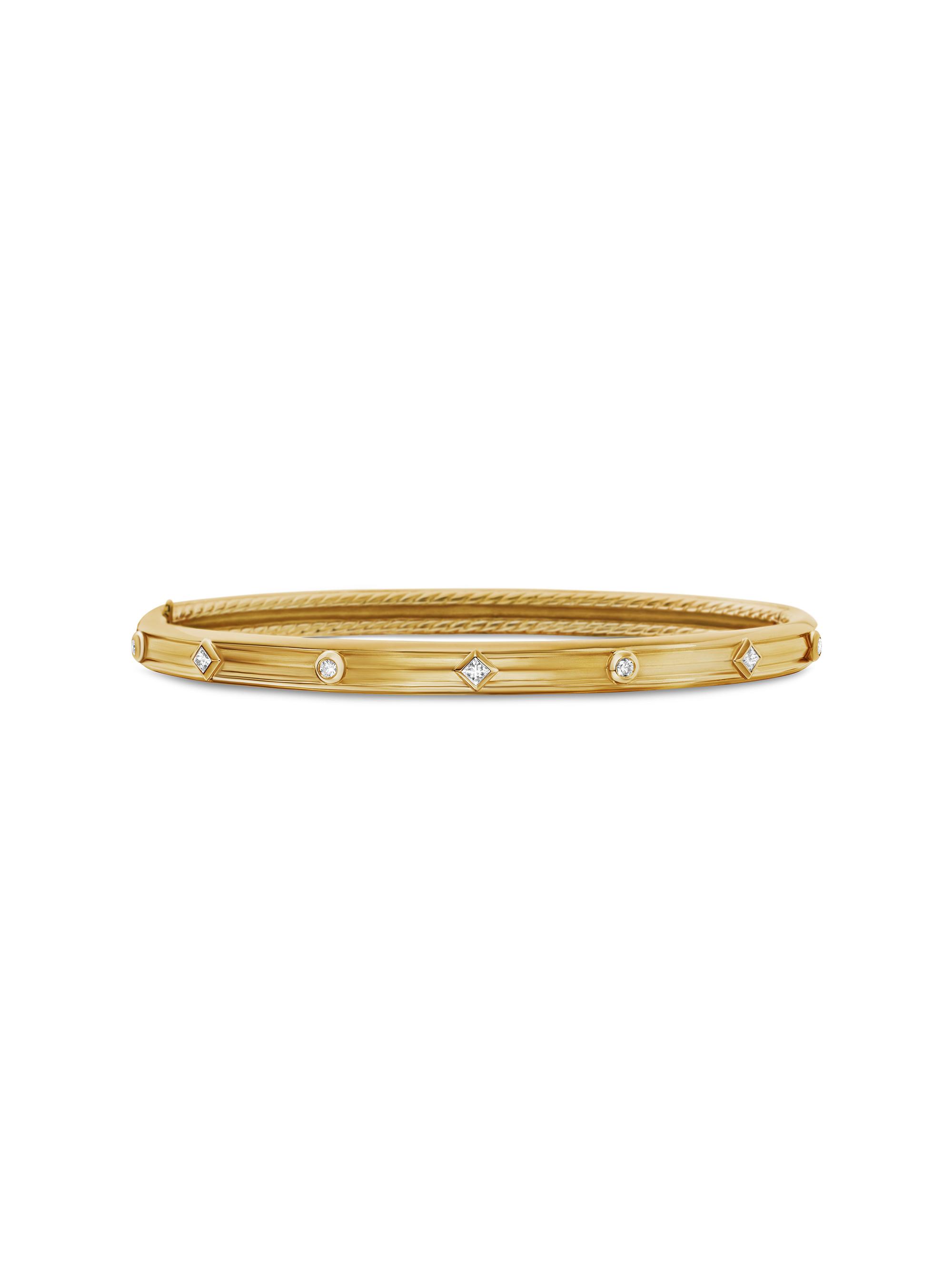 David Yurman Women's Modern Renaissance Bangle Bracelet in 18K Yellow Gold - Diamond