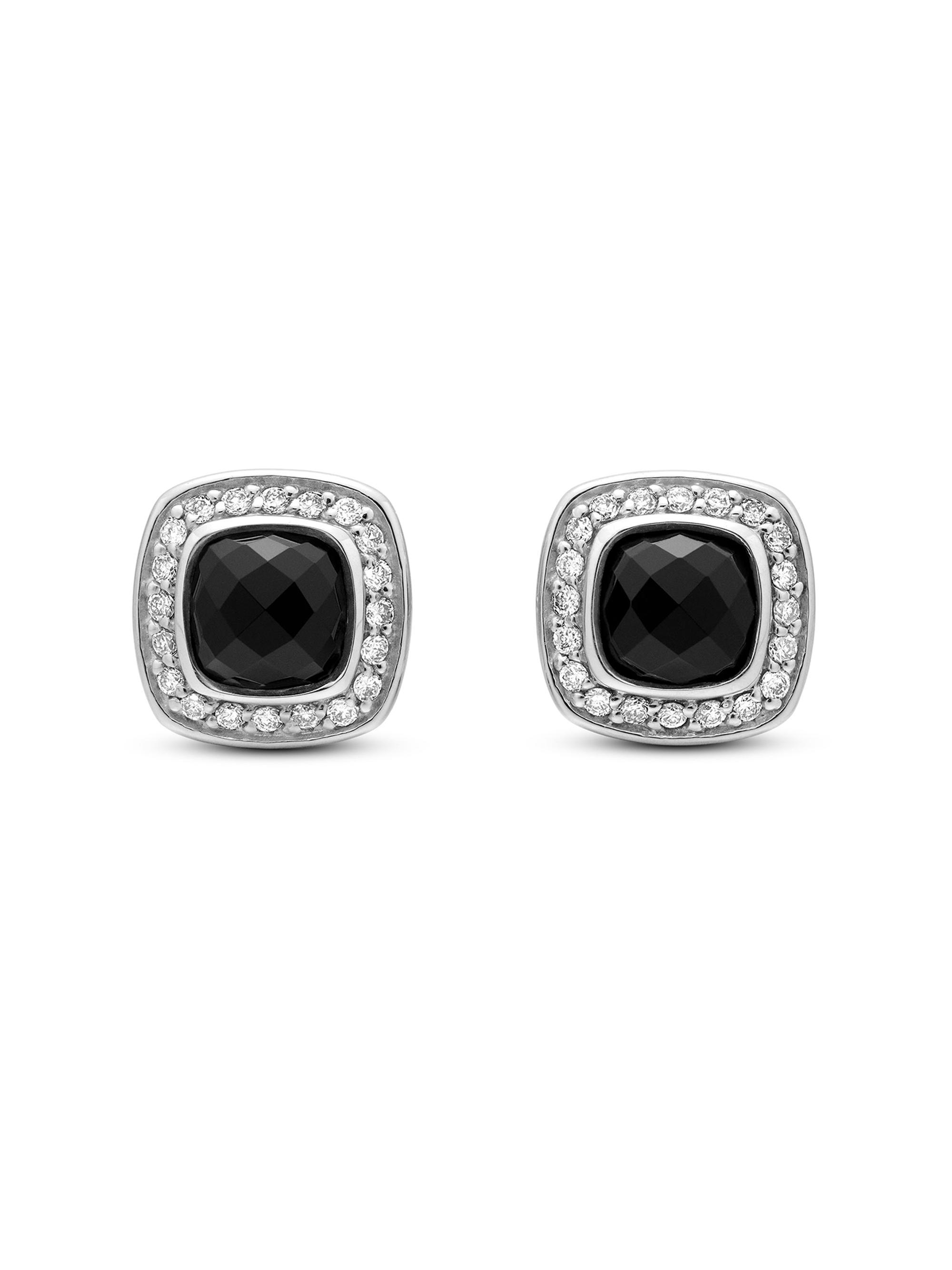 David Yurman Women's Petite Albion Stud Earrings in Sterling Silver - Black Onyx