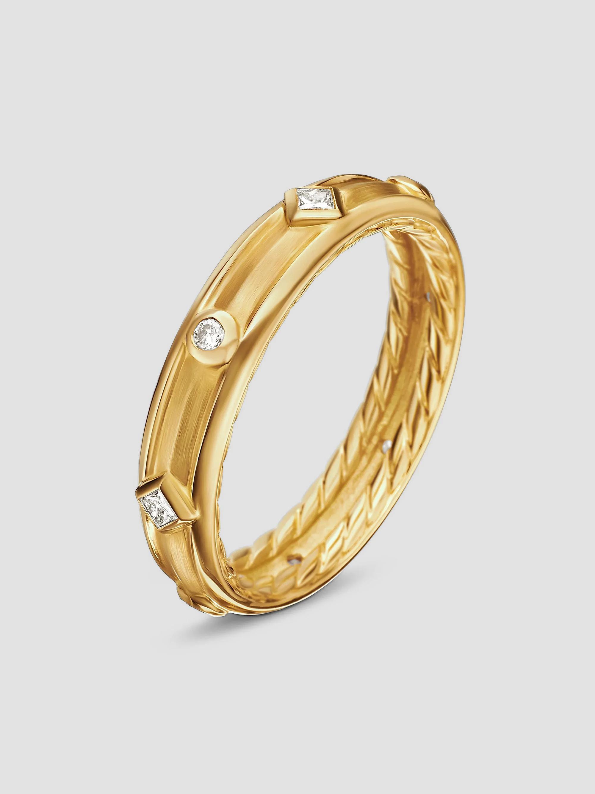 David Yurman Modern Renaissance Band Ring in 18K Yellow Gold | Saks ...