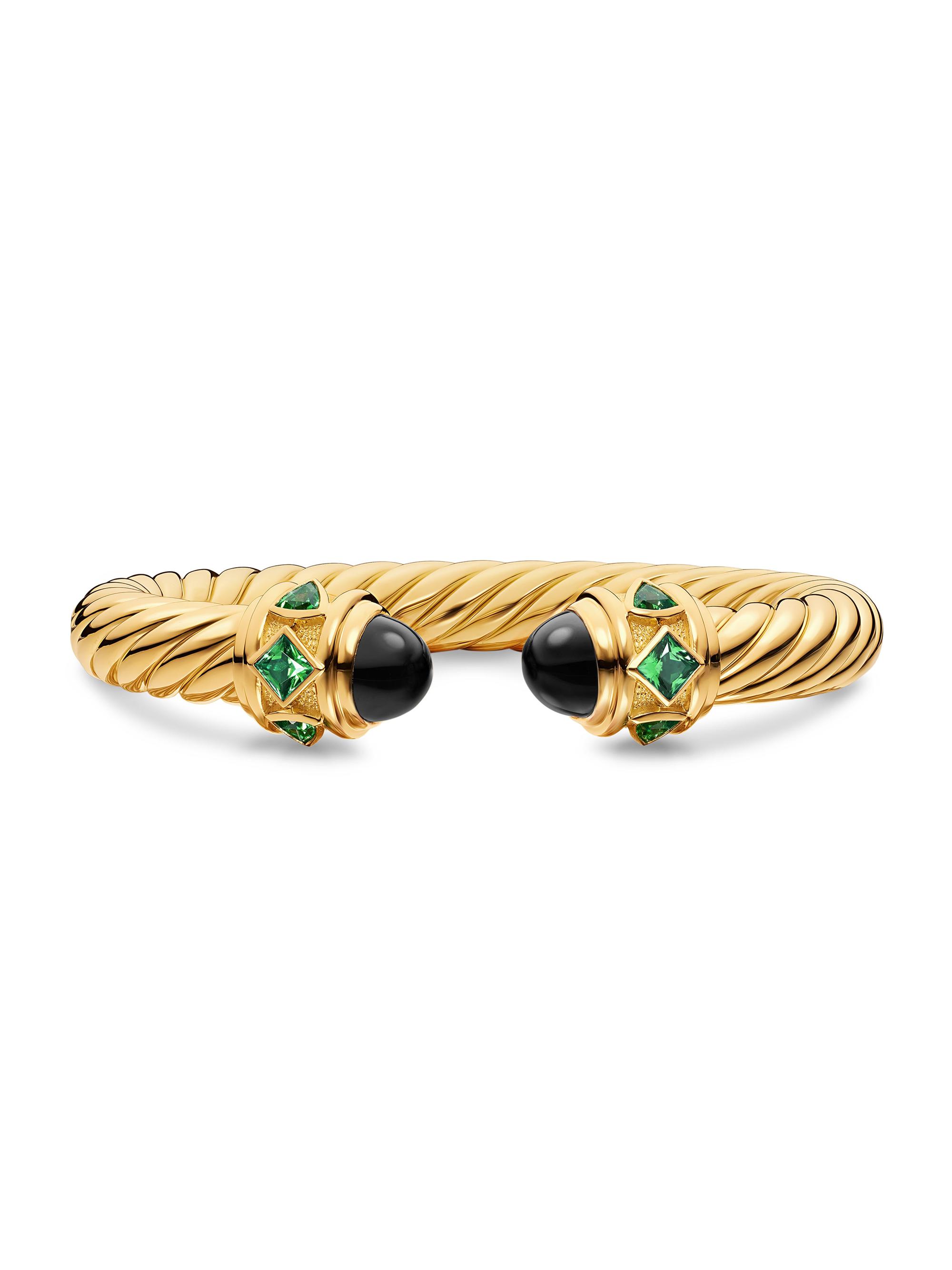 David Yurman Women's Renaissance Cablespira Bracelet in 18K Yellow Gold - Black Onyx