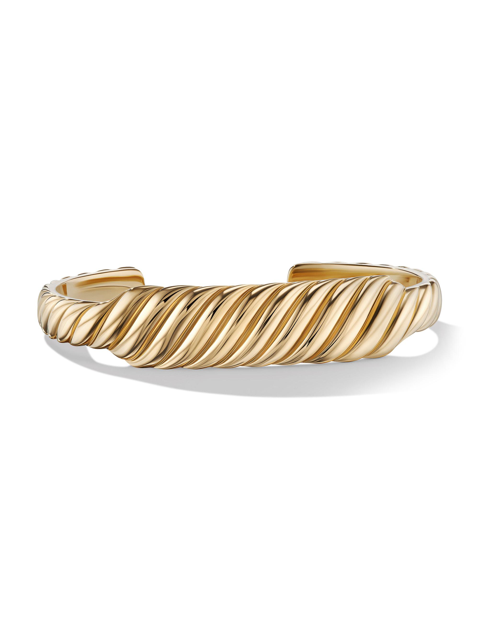 David Yurman Women's Sculpted Cable Contour Cuff Bracelet in 18K Yellow Gold - Gold