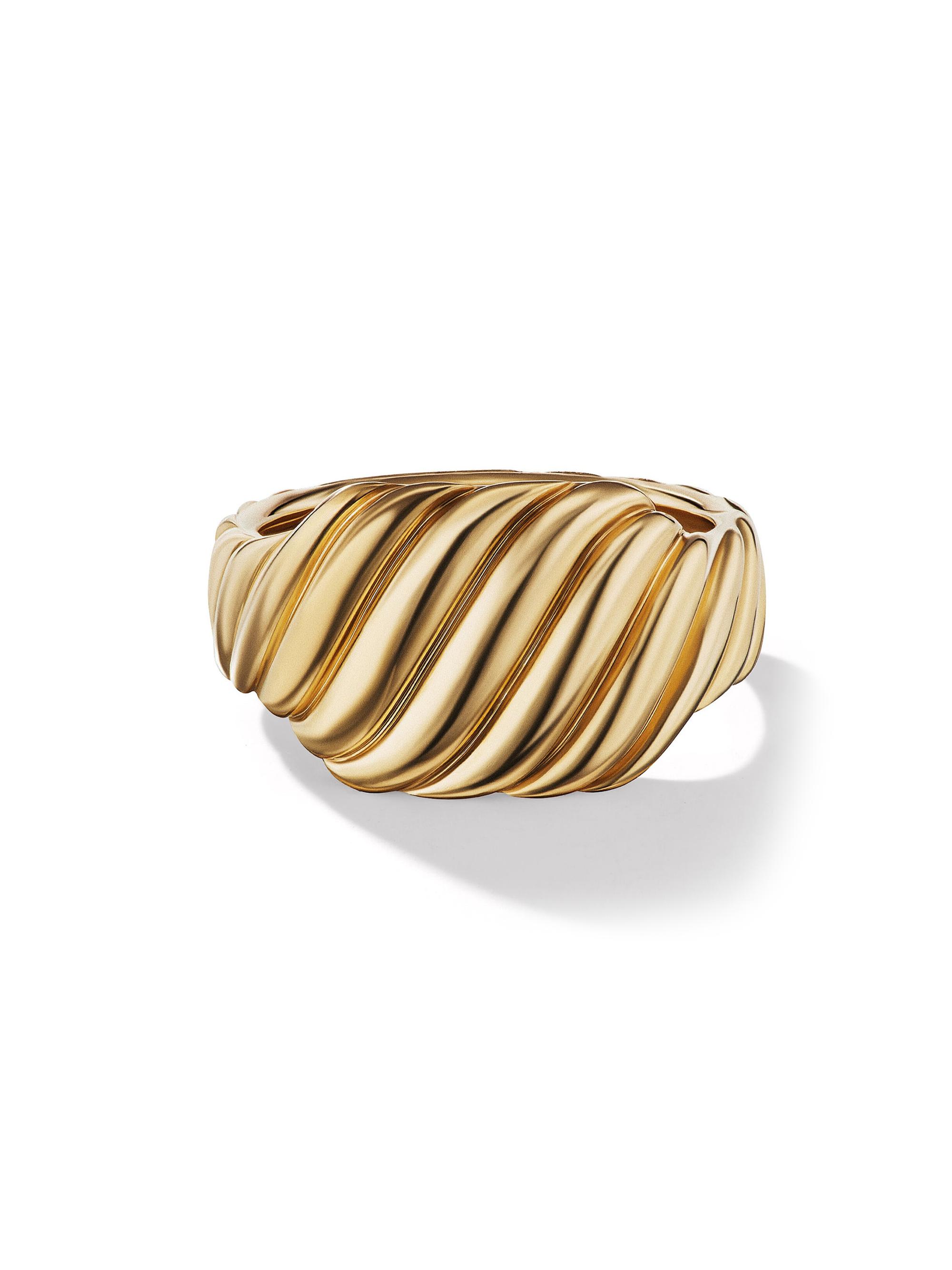 David Yurman Women's Sculpted Cable Contour Ring in 18K Yellow Gold - Gold