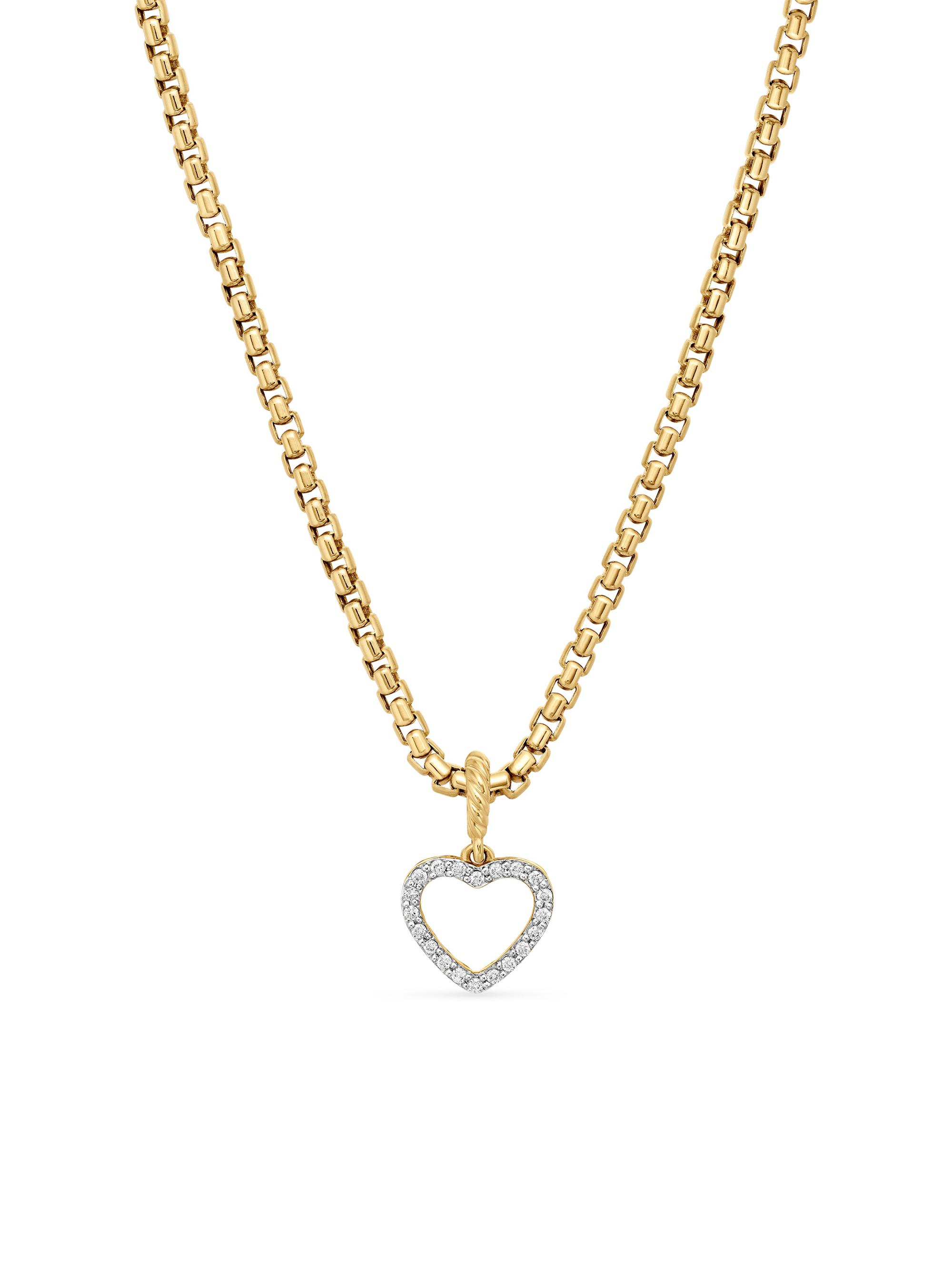 David Yurman Women's Heart Amulet in 18K Yellow Gold with Diamonds, 18.5MM - Diamond
