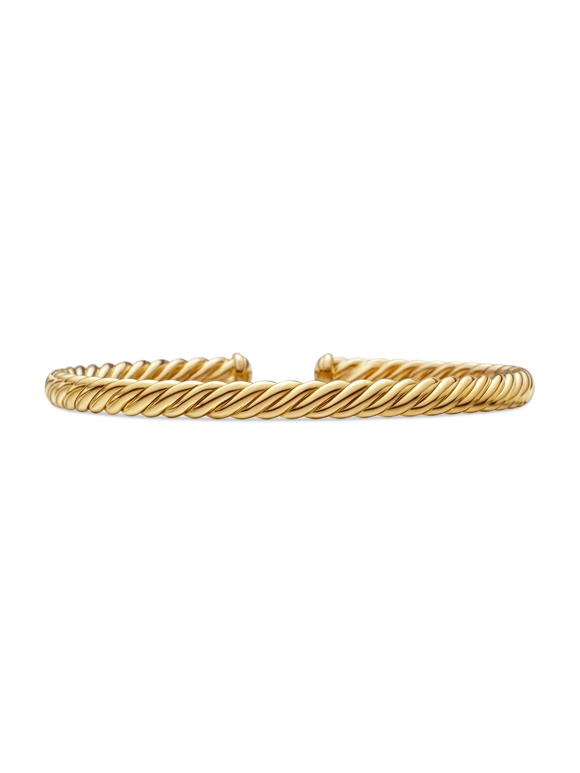 David Yurman Women's Modern Oval Cablespira Bracelet in 18K Yellow Gold, 4.5mm