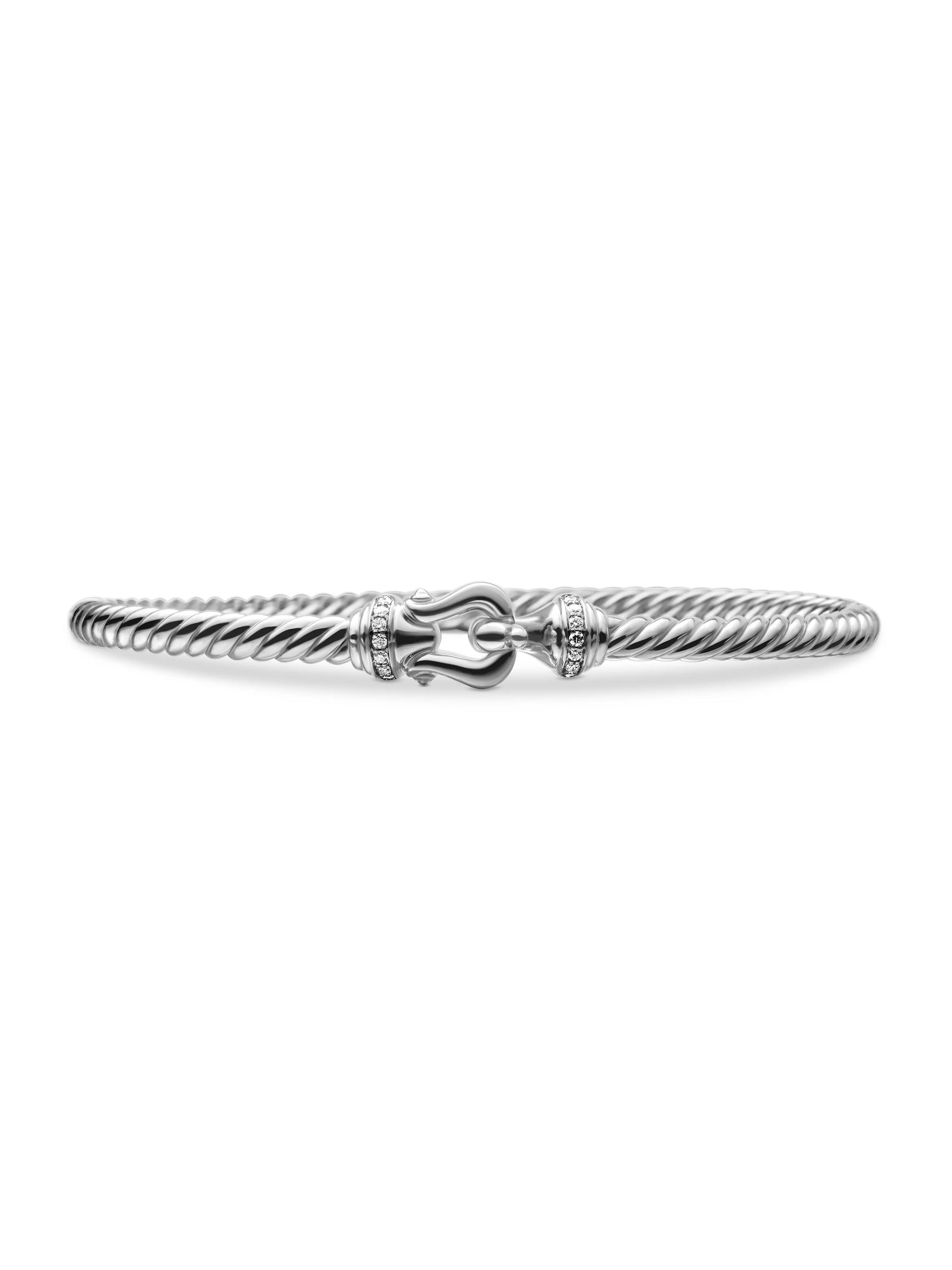 David Yurman Women's Cable Collectibles 18K White Gold & Diamond Bracelet - White Gold