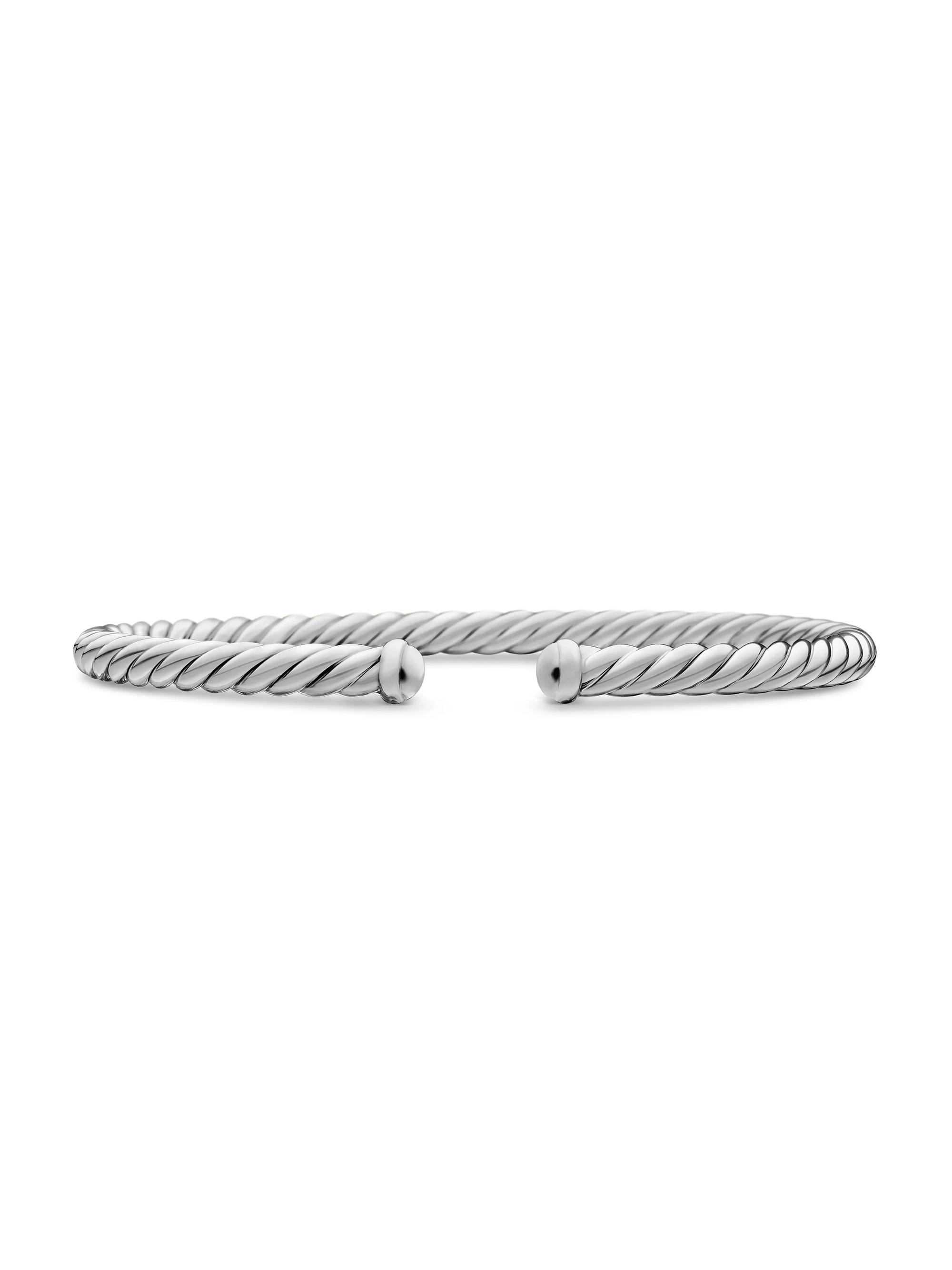 David Yurman Women's Cable Spira Bracelet in 18K Gold - White Gold