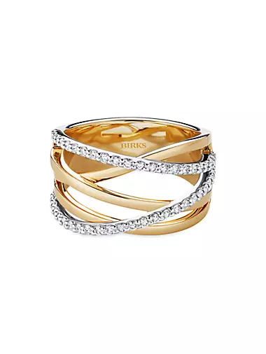 Rosée Du Matin Two-Tone 18K Gold & 0.41 TCW Diamond Ring