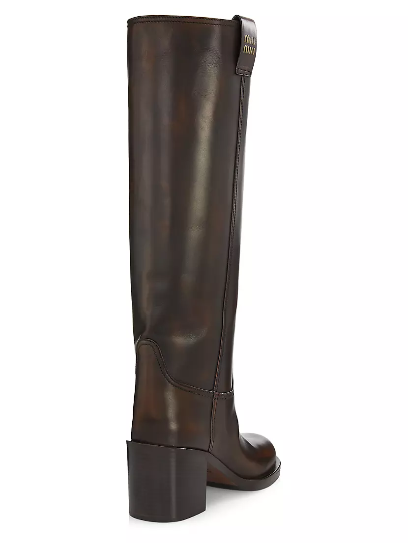 Women's luxury boots - Saint Laurent model 76 boots in brown