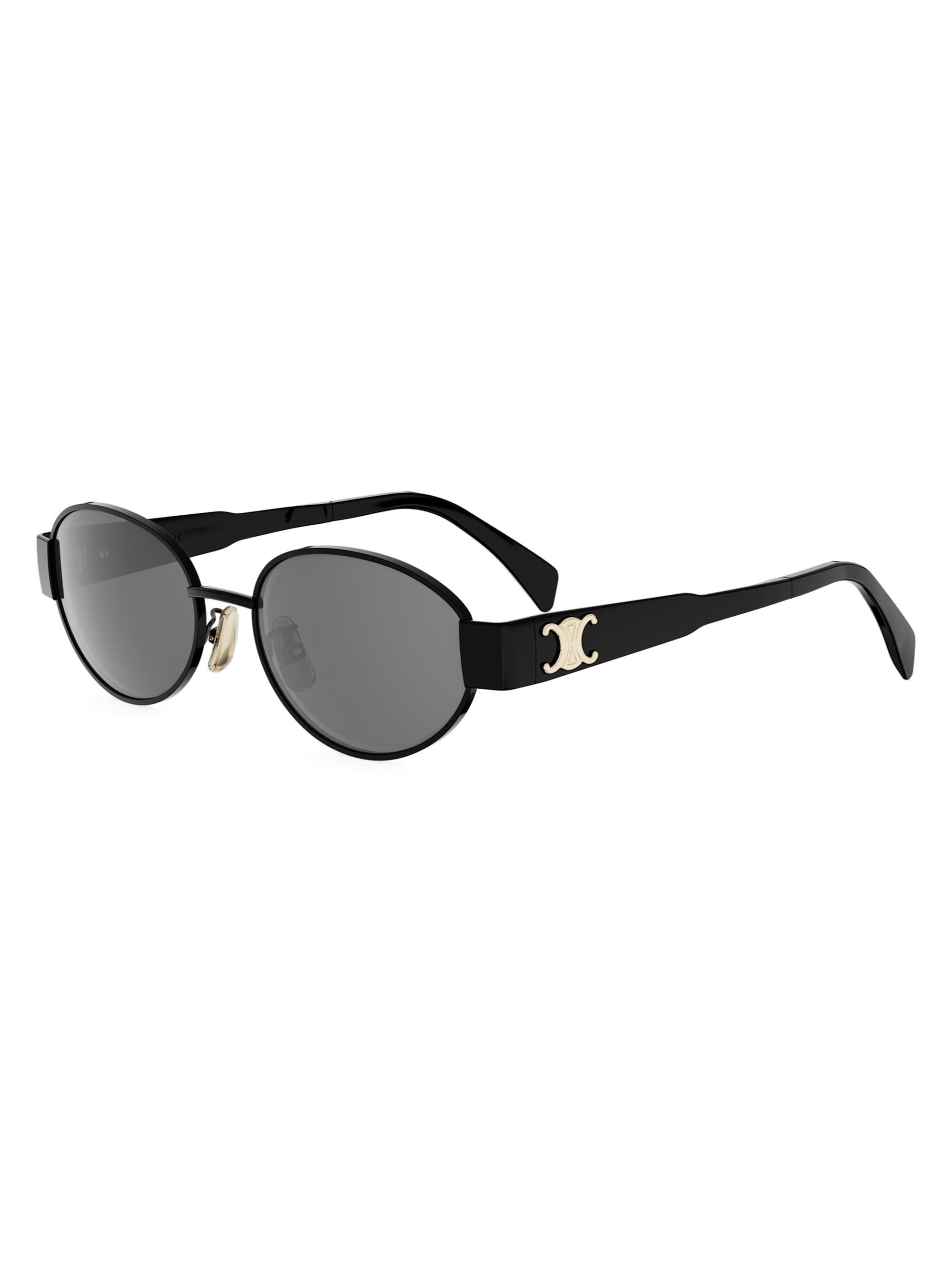 CELINE Women's Triomphe 54MM Oval Sunglasses - Shiny Black Smoke