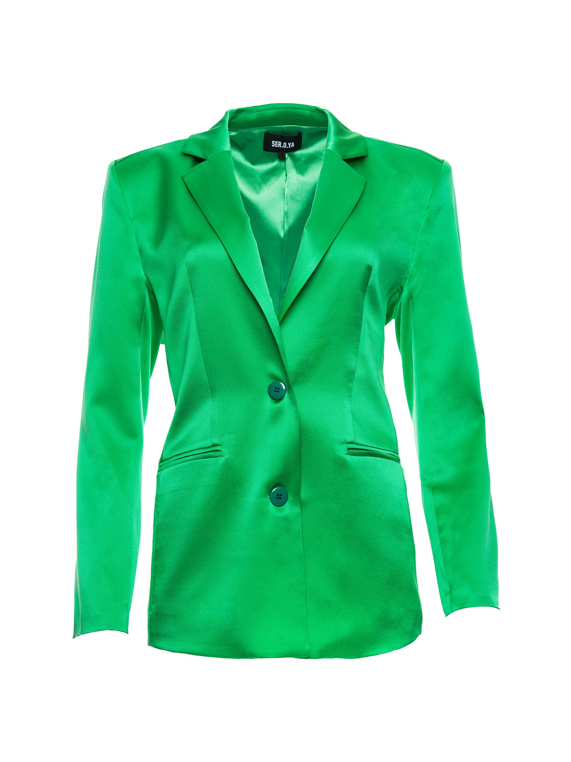 Ser.o.ya Women's Motlee Silk Blazer - Kelly Green