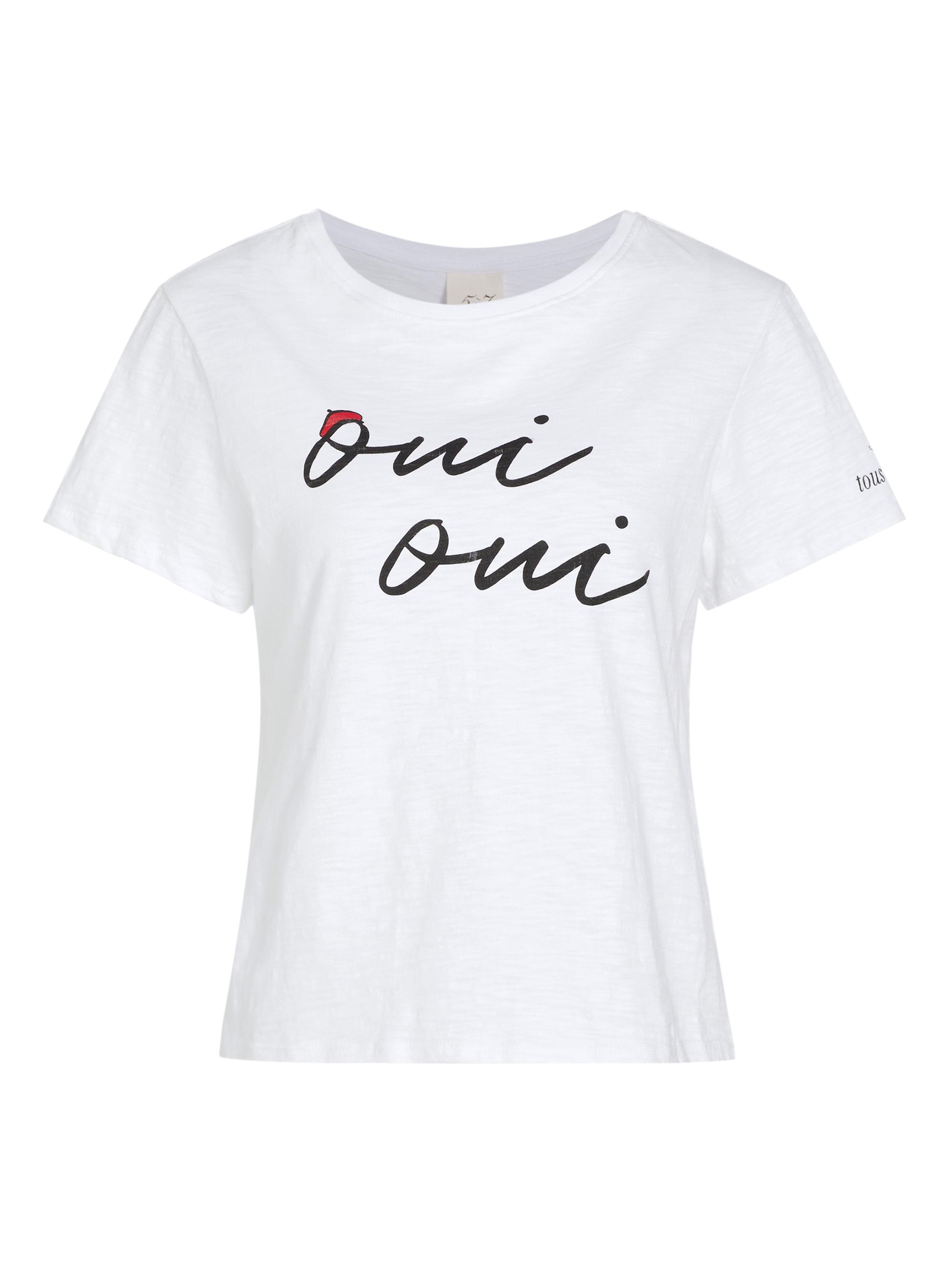 CINQ A SEPT Women's Shrunken Oui Oui T-Shirt - White Black