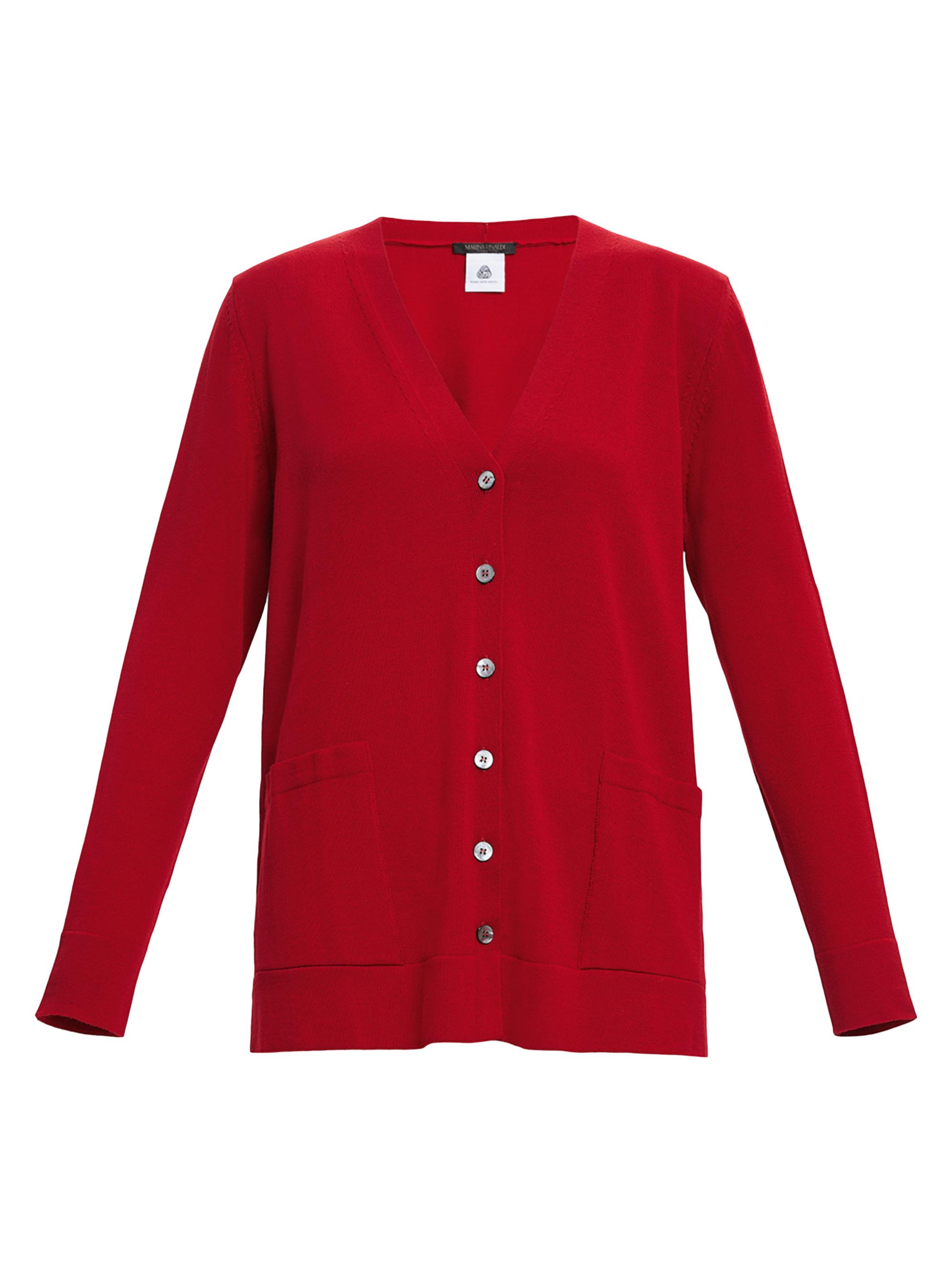 Marina Rinaldi Women's Mais Wool Cardigan - Red