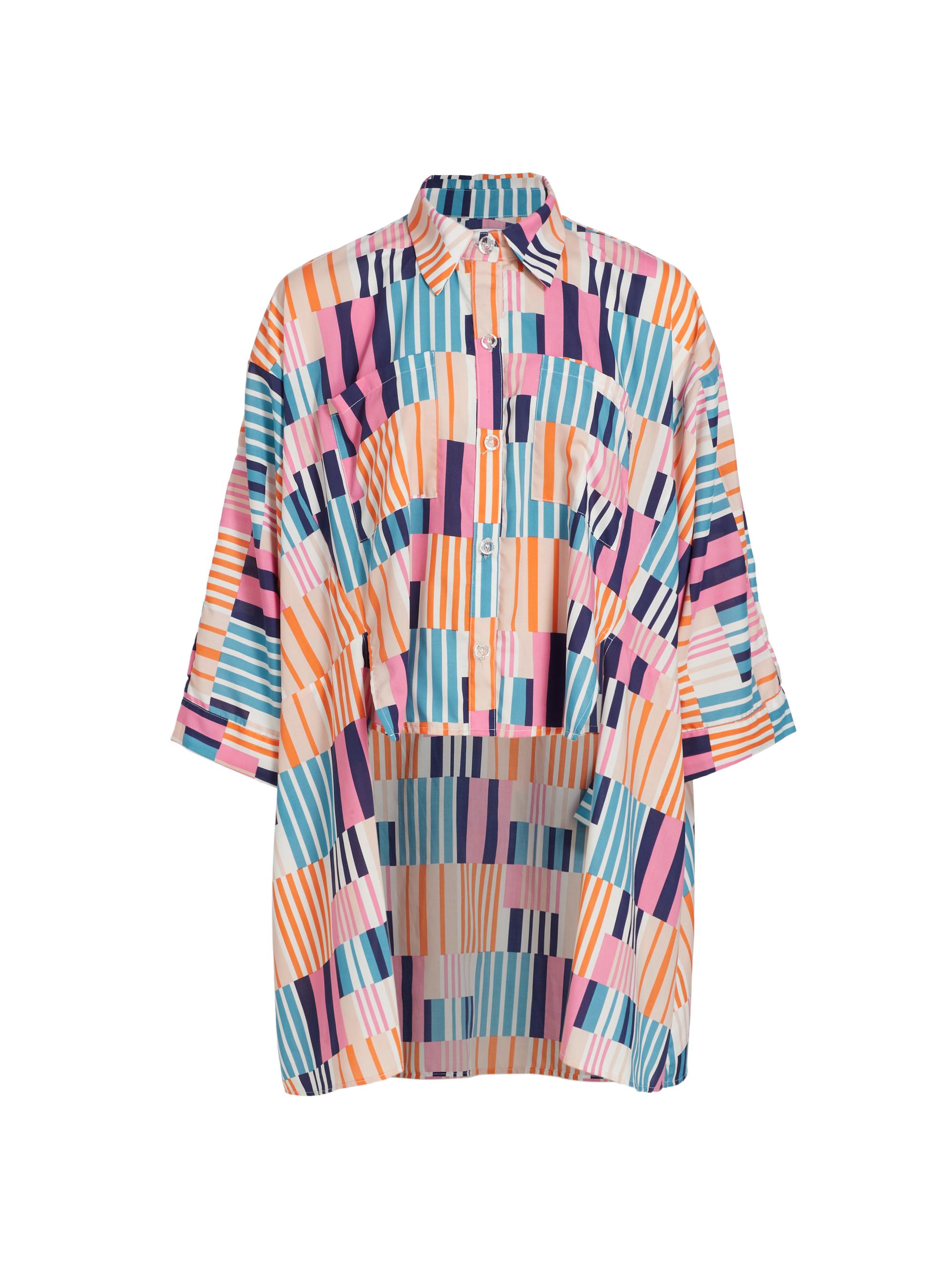 Izayla Women's Tracie Pinstriped Blouse - Pink Multi