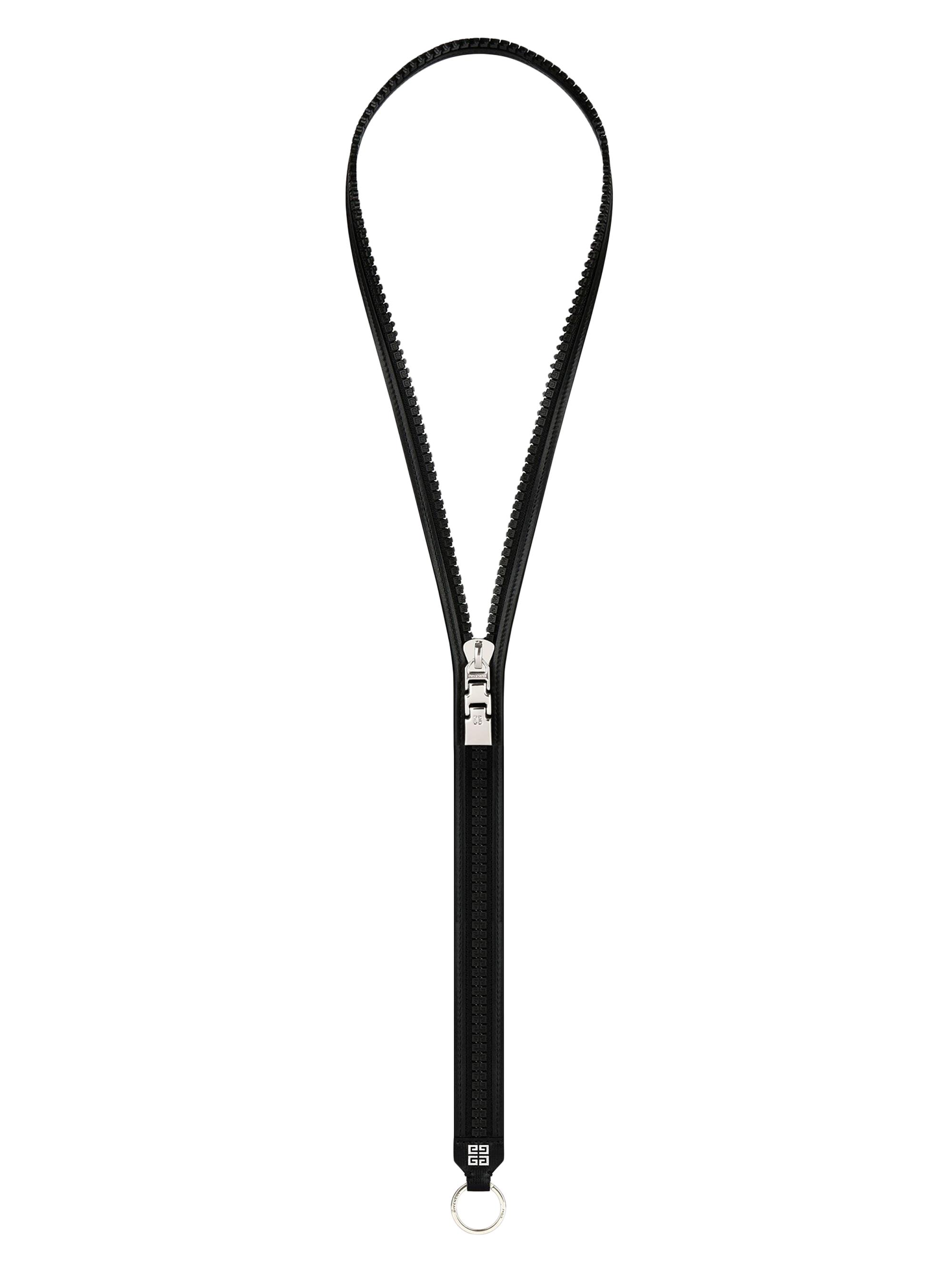Givenchy Men's 4G Zip Necklace In Leather - Black