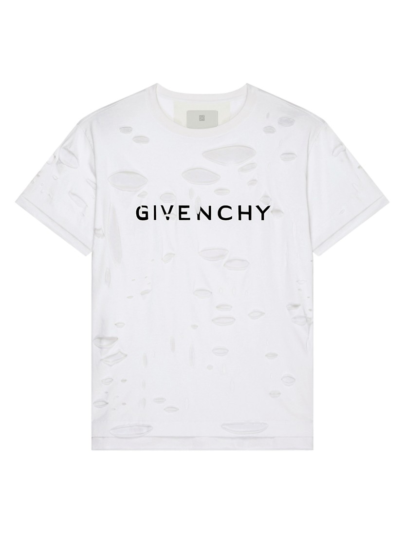 Shop Givenchy Archetype Oversized T-Shirt With Destroyed Shop Givenchy Archetype Oversized T-Shirt With Destroyed