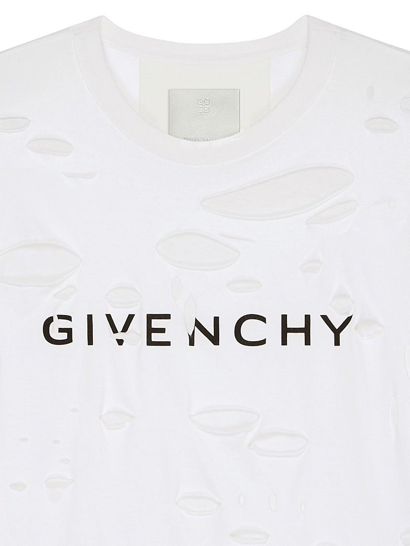 Shop Givenchy Archetype Oversized T-Shirt With Destroyed Shop Givenchy Archetype Oversized T-Shirt With Destroyed