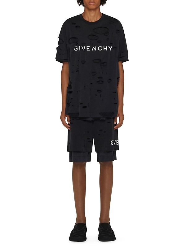 Shop Givenchy Archetype Oversized T-Shirt with Destroyed Shop Givenchy Archetype Oversized T-Shirt with Destroyed