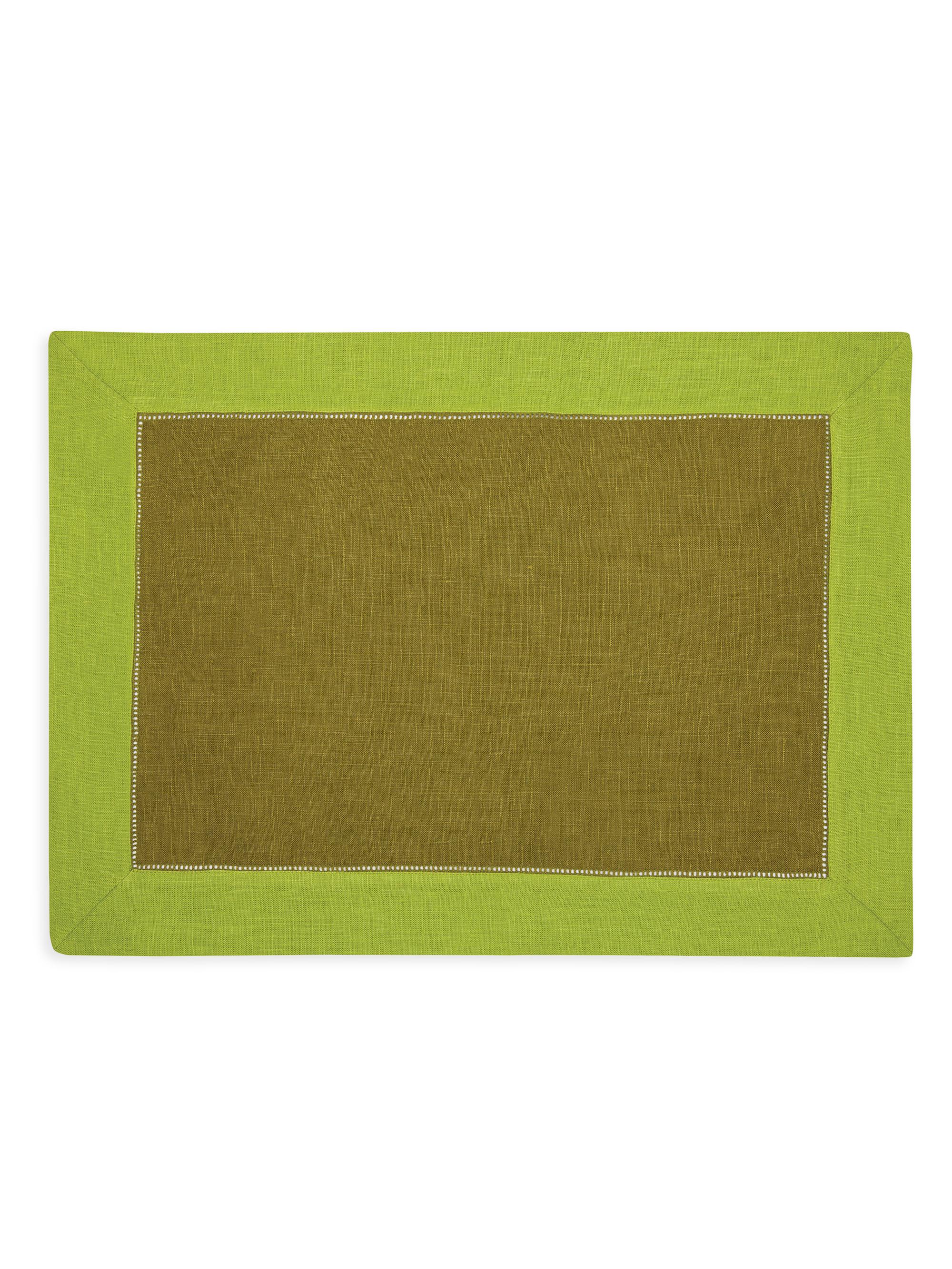 Sferra Roma 4-Piece Colorblock Placemat Set - Avocado Apple
