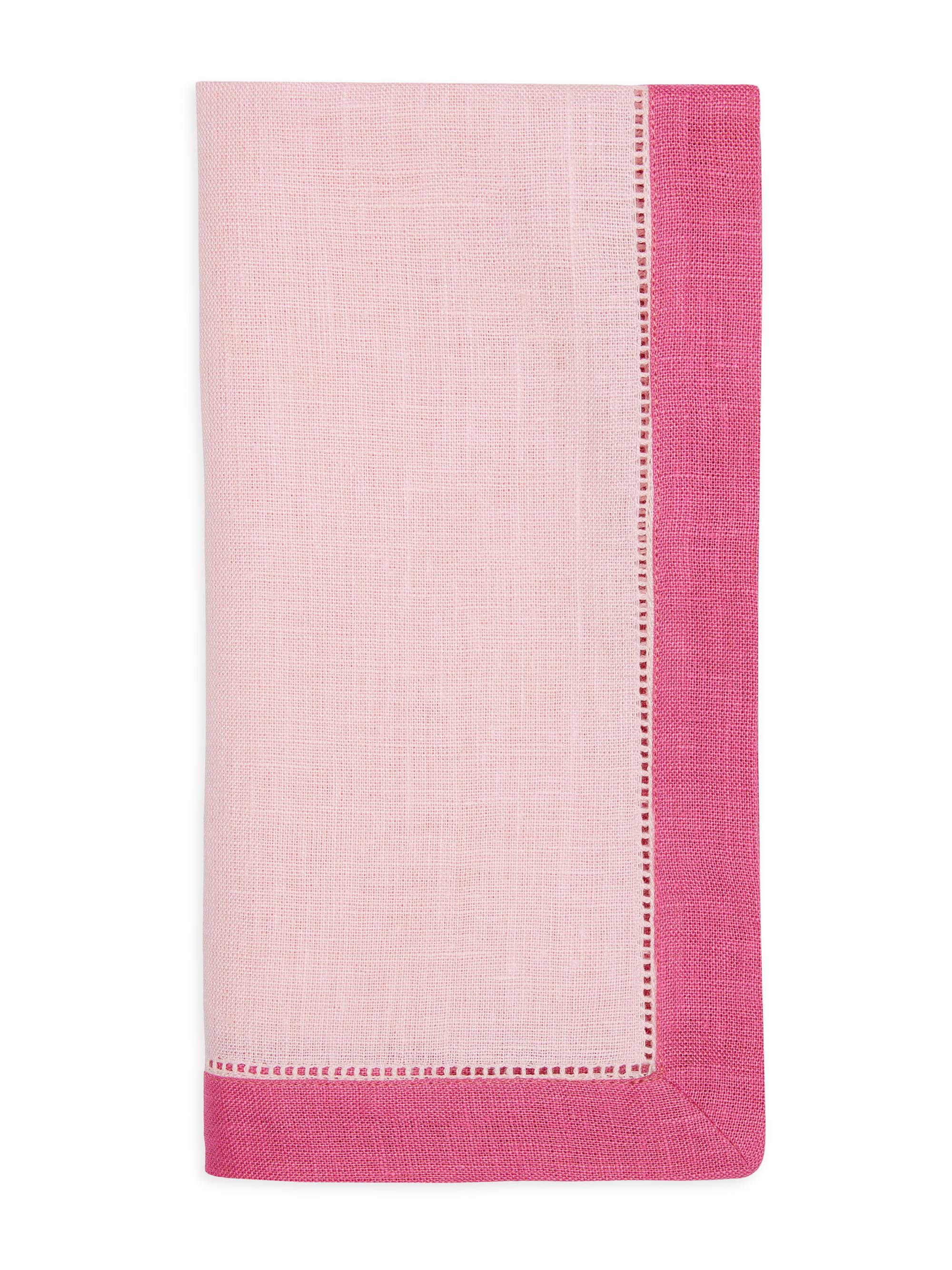 Sferra Roma 4-Piece Colorblock Dinner Napkin Set - Carnation Pink