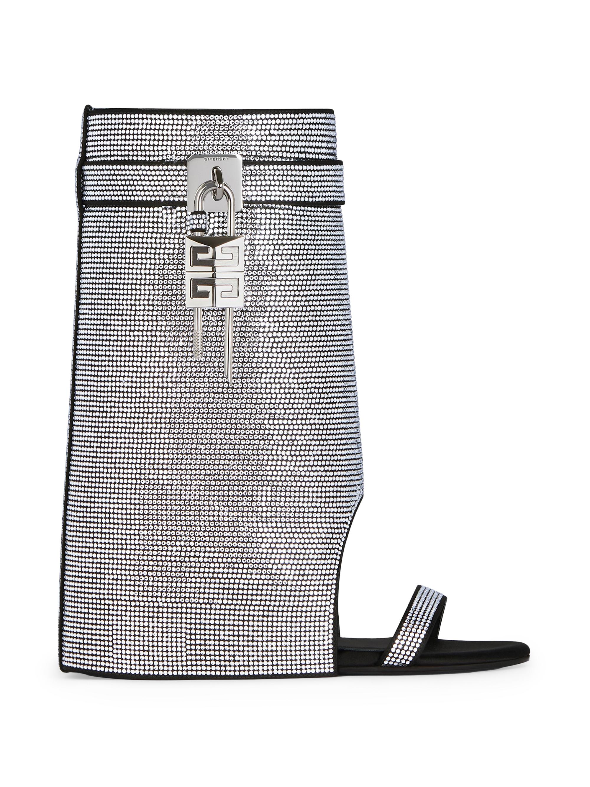 Givenchy Women's Shark Lock Sandals In Strass - Silvery