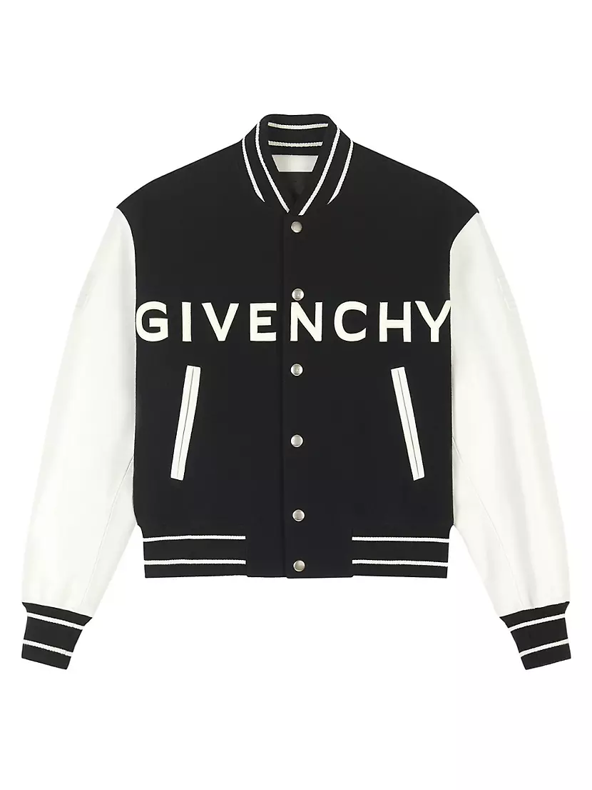 Varsity Jacket in Wool and Leather