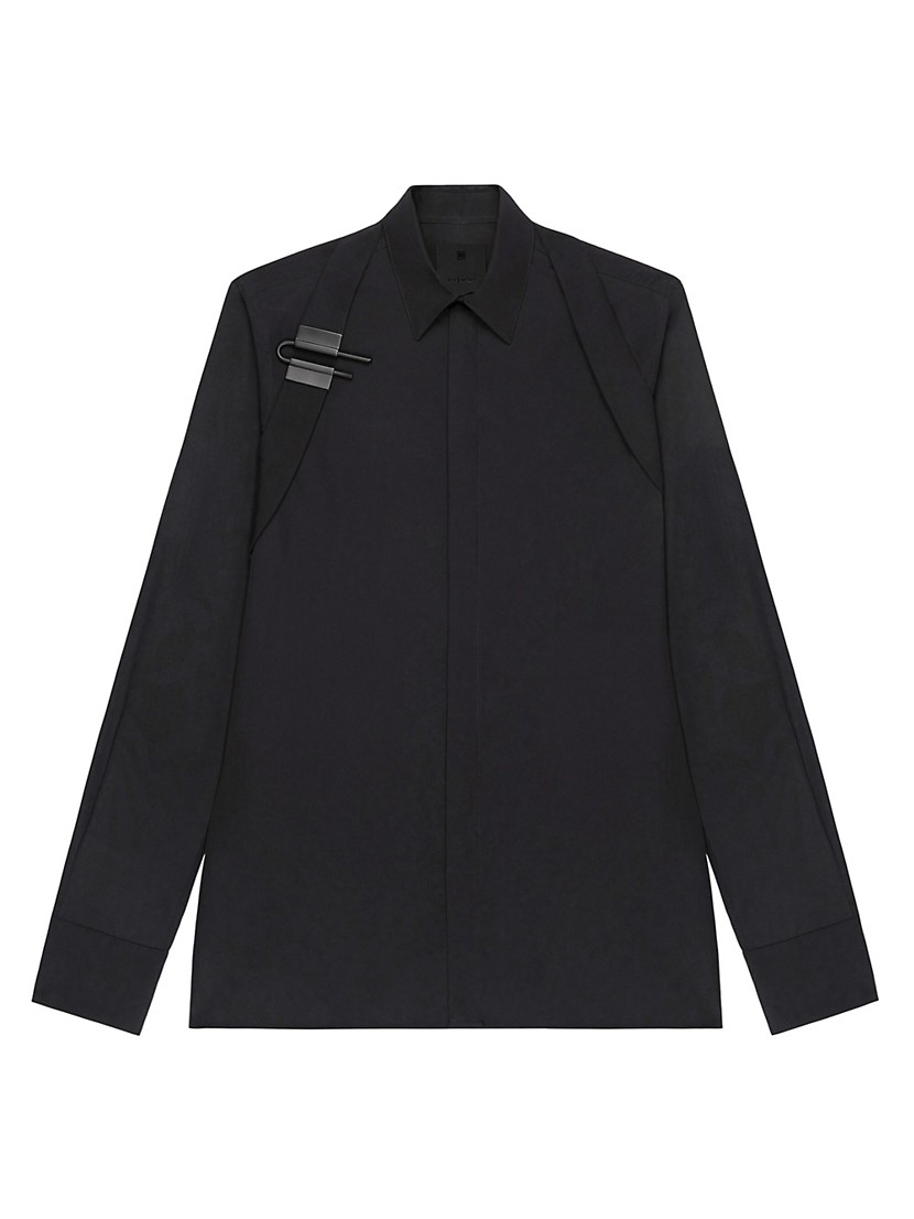 Shop Givenchy Shirt in Poplin with U-Lock Harness | Saks Shop Givenchy Shirt in Poplin with U-Lock Harness | Saks