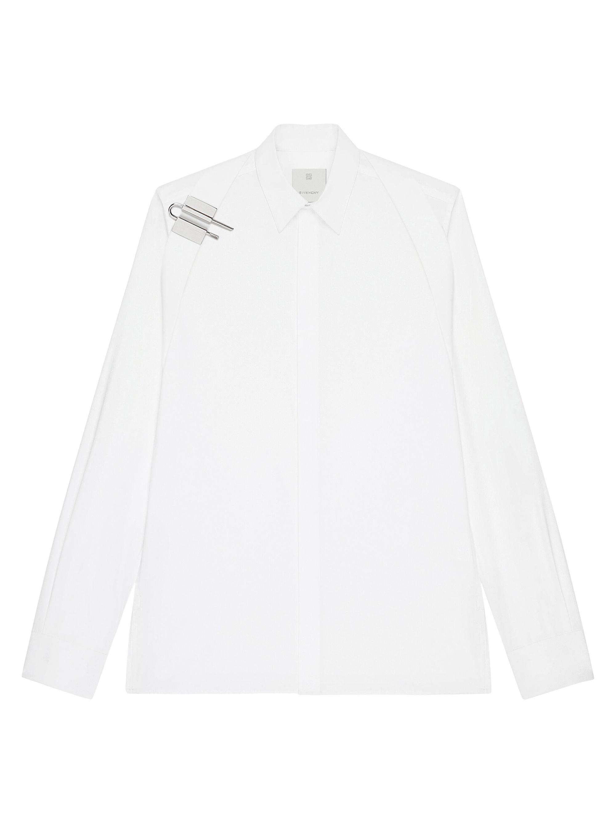 Givenchy Men's Shirt in Poplin with U-Lock Harness - White