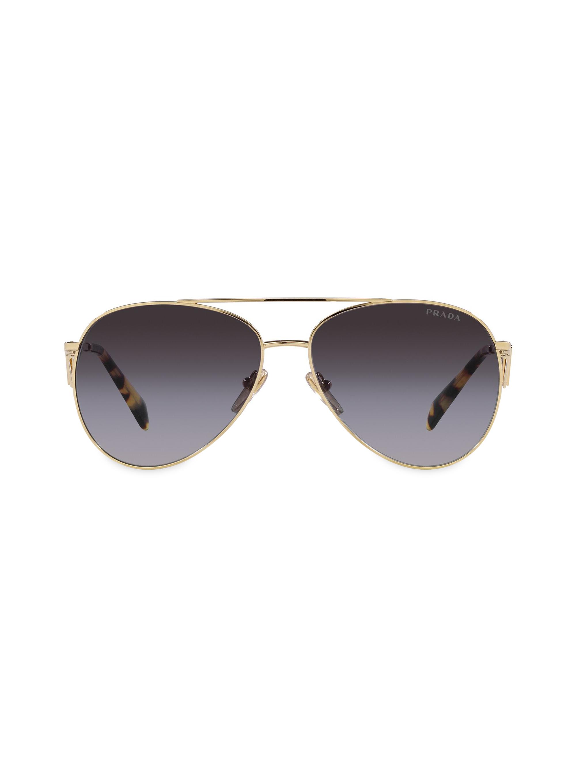 Prada Women's 55MM Aviator Sunglasses - Grey Flash