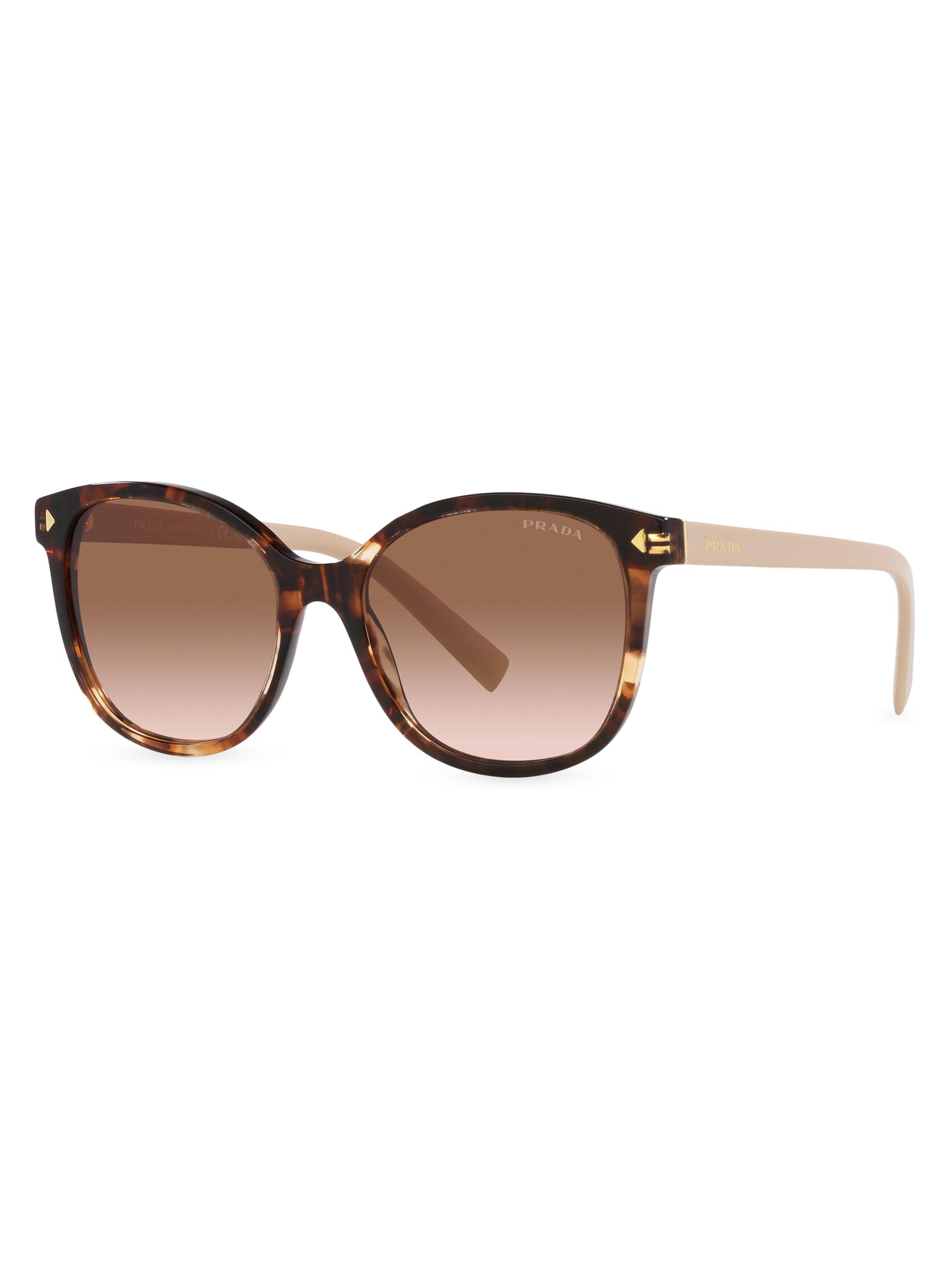 Prada Women's 53MM Round Sunglasses - Brown Tortoise | Thumbnail 7