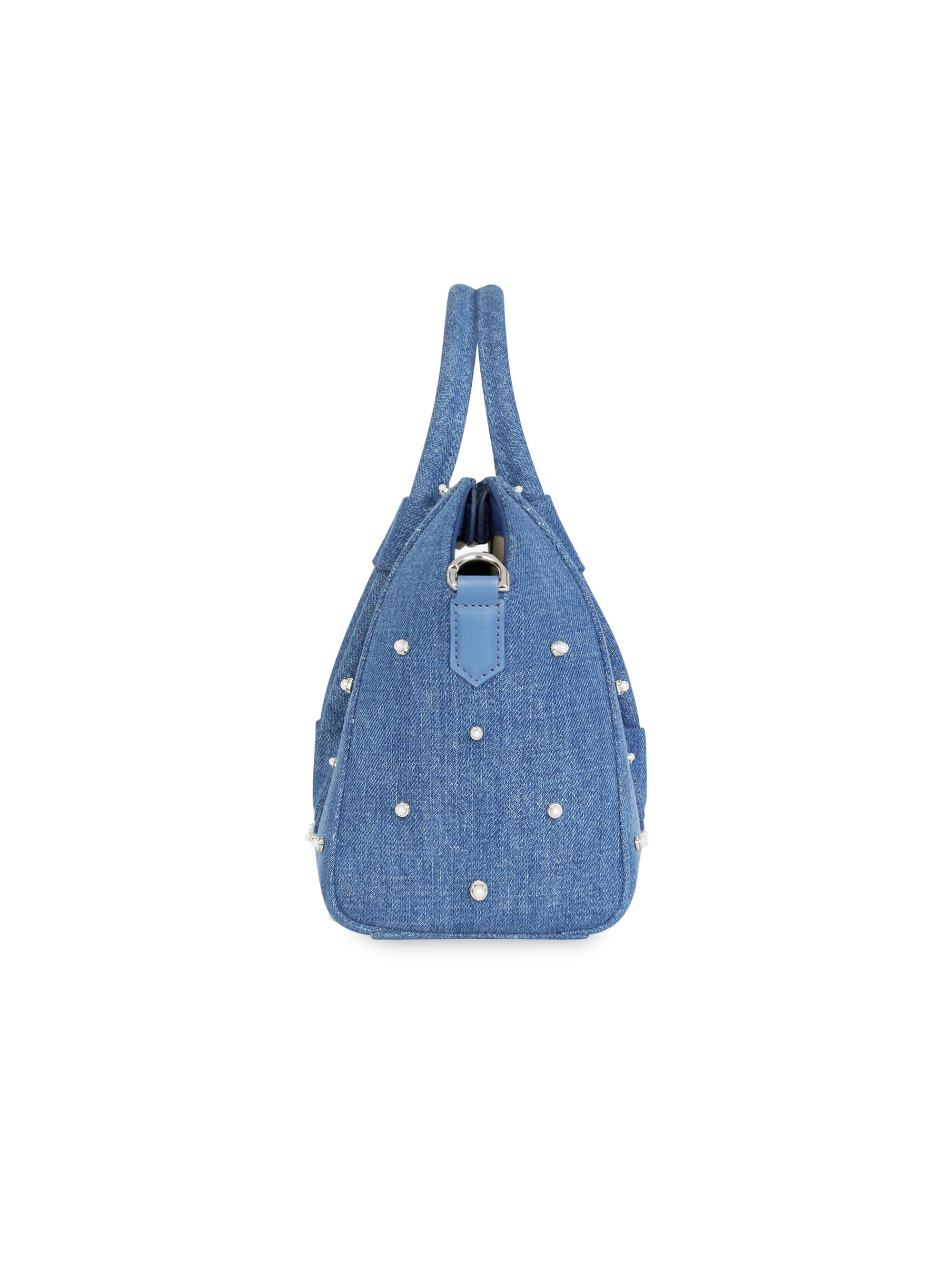 Givenchy Mini Antigona Lock Bag in Denim with Pearls | Saks Fifth