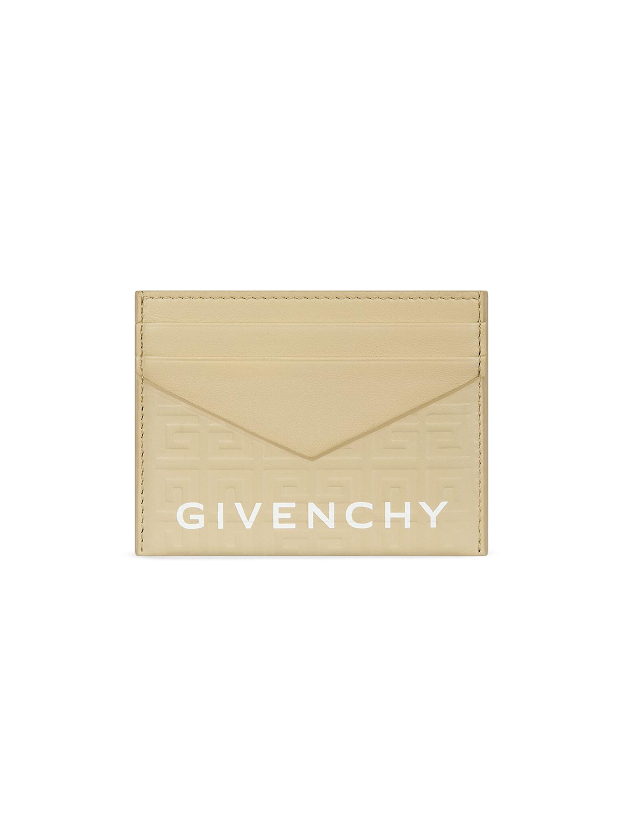 Givenchy Women's G-Cut Card Holder In 4G Leather - Natural Beige