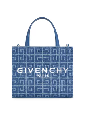 Givenchy Pre-Owned logo velvet two-way bag - Blue