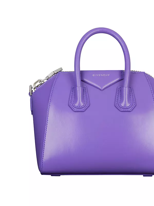 Givenchy Antigona Mini Leather Shoulder Bag in Purple
